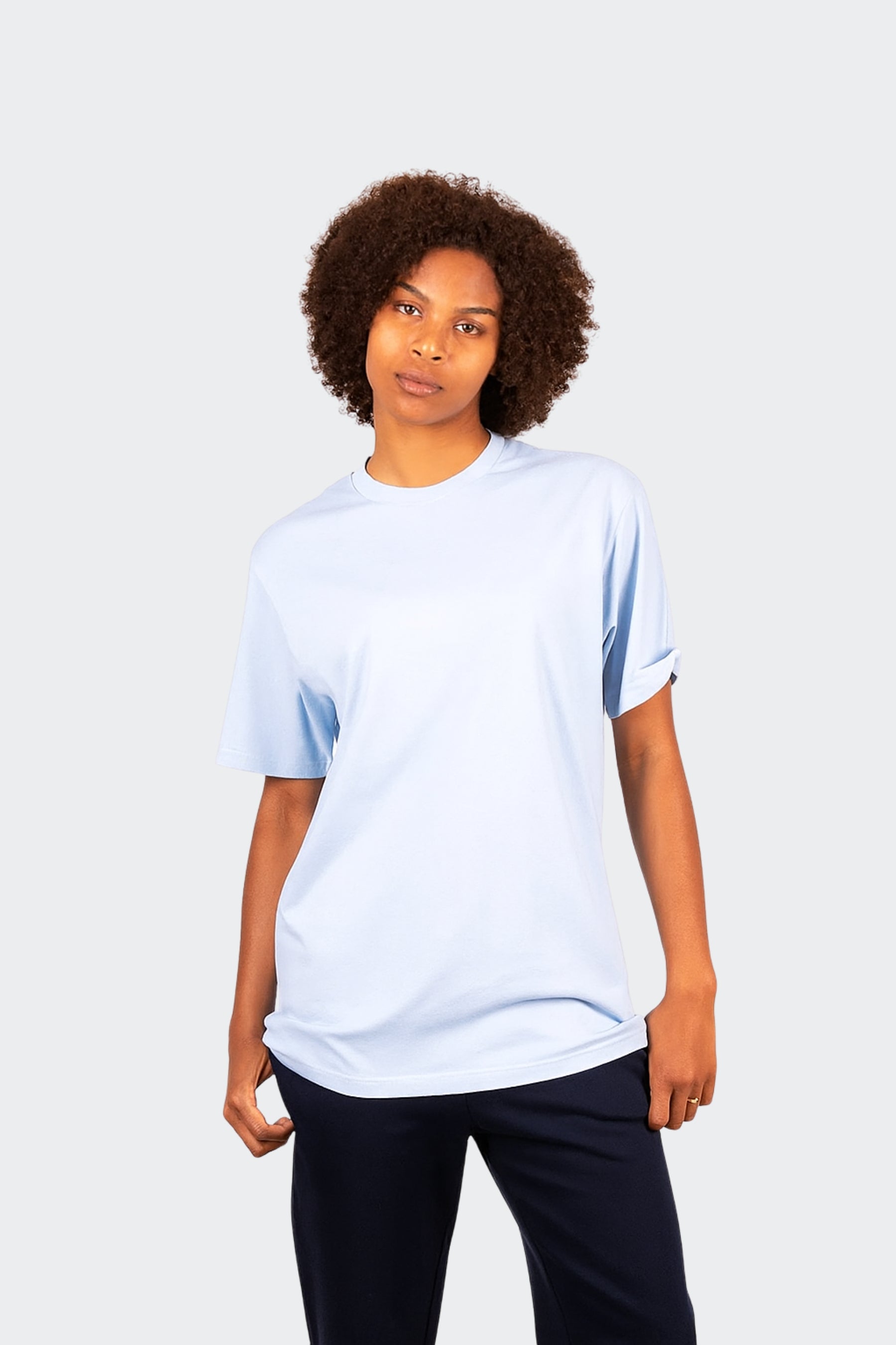 Camiseta de algodón orgánico mujer - Azul Cielo