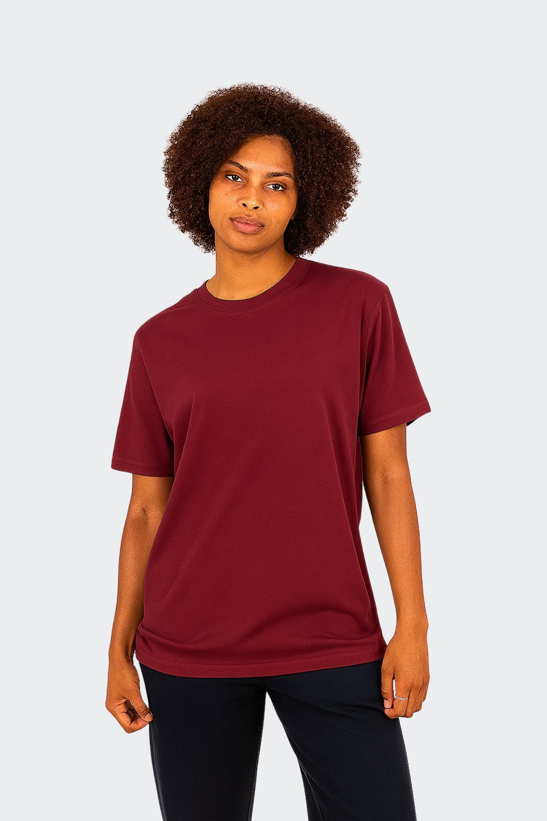 Camiseta de algodón orgánico mujer - Granate