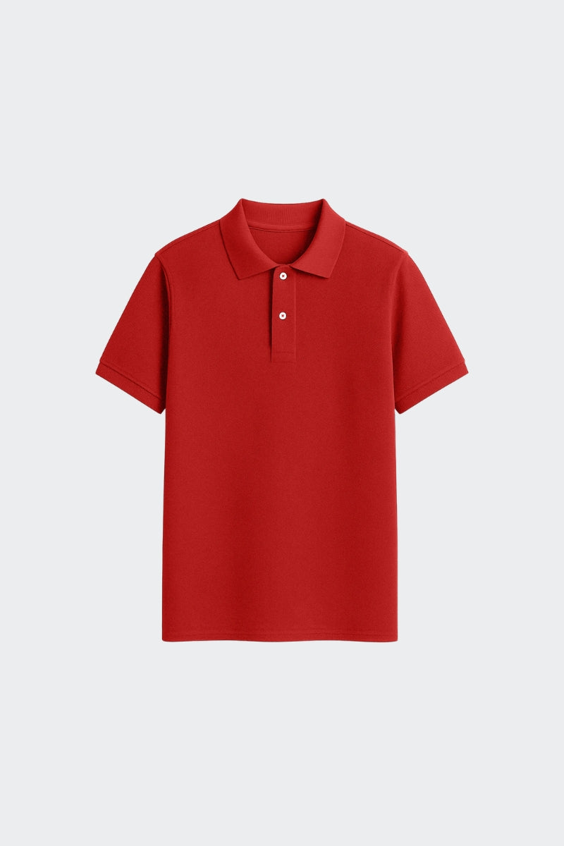Polo de algodón orgánico - Rojo