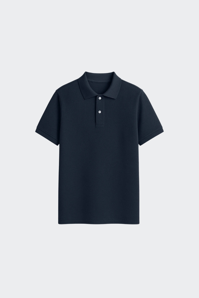 Polo de algodón orgánico - Azul Marino
