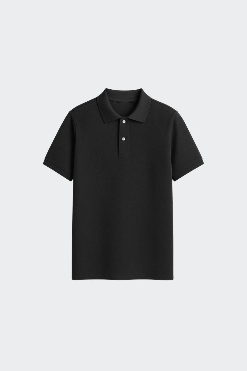 Polo de algodón orgánico - Negro