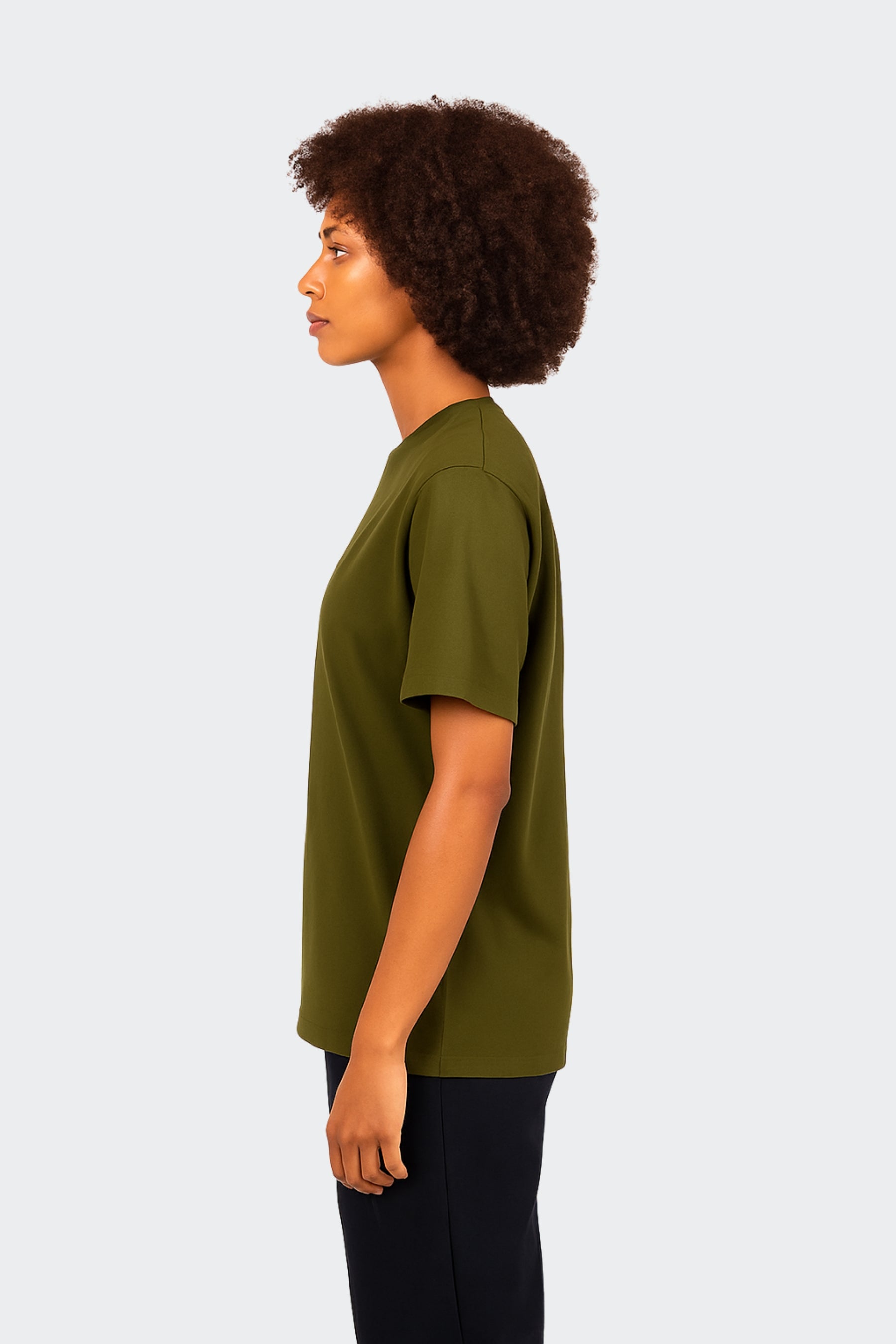 Camiseta de algodón orgánico mujer - Verde oliva