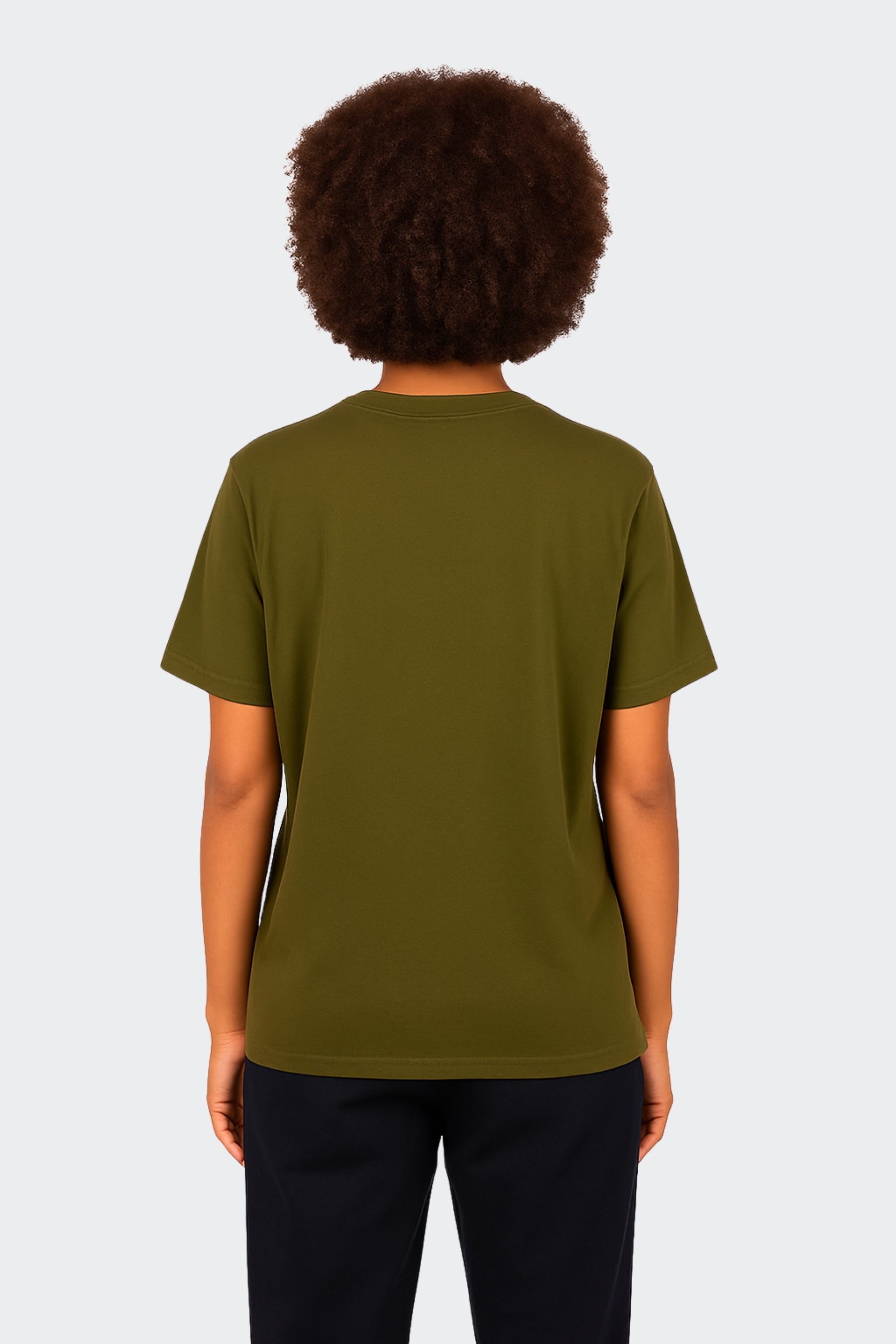 Camiseta de algodón orgánico mujer - Verde oliva