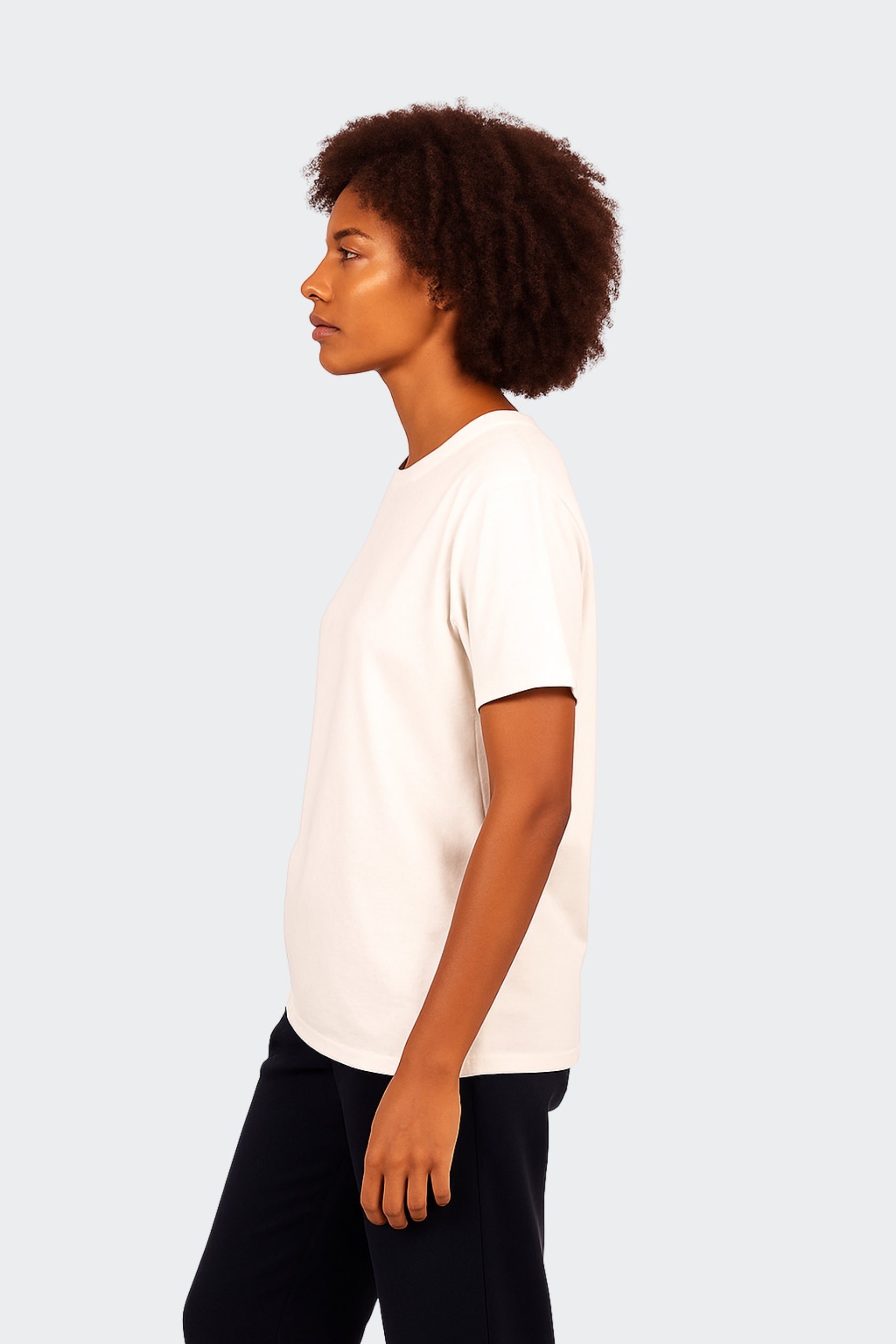 Camiseta de algodón orgánico mujer - Crudo
