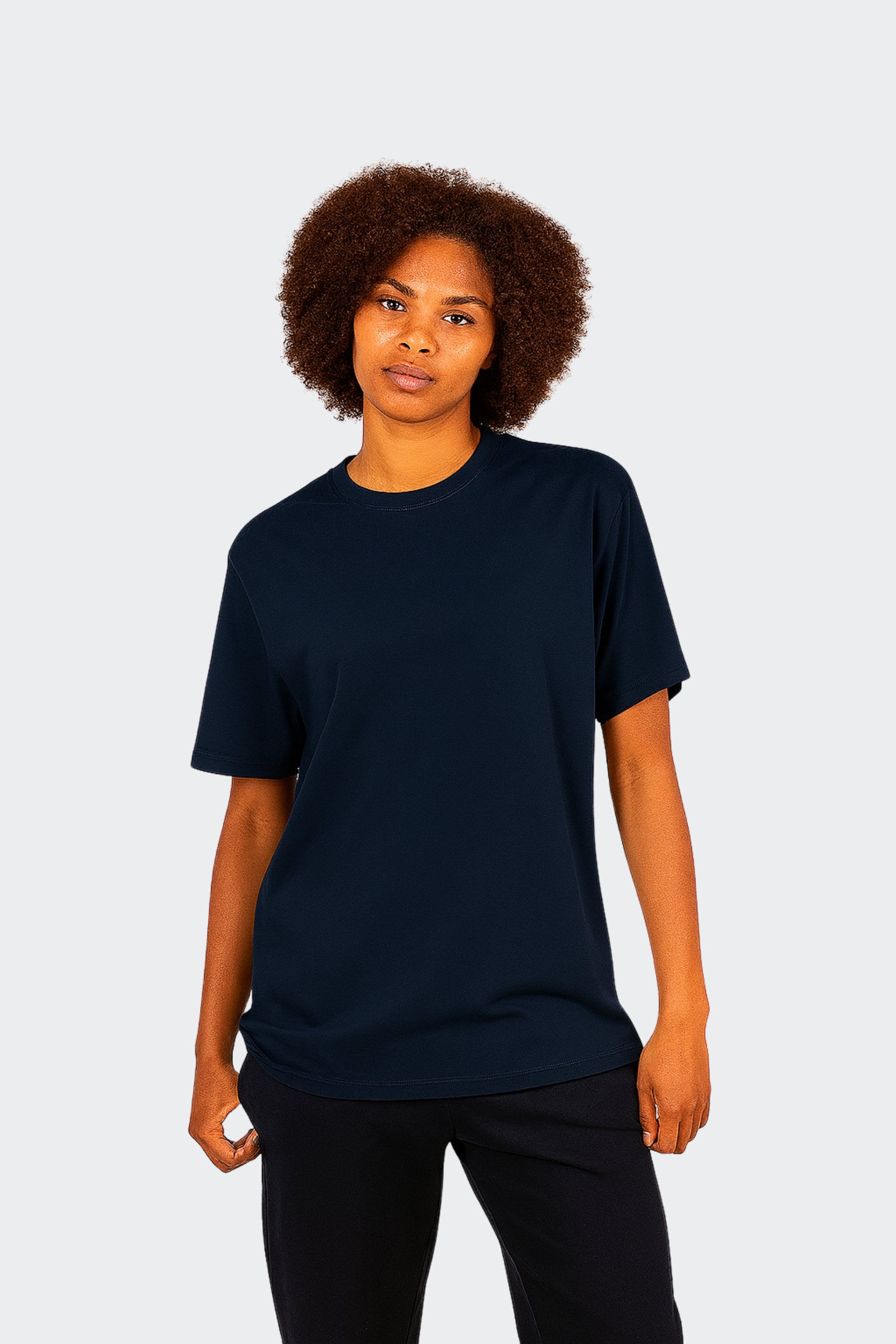 Camiseta de algodón orgánico mujer - Azul Marino