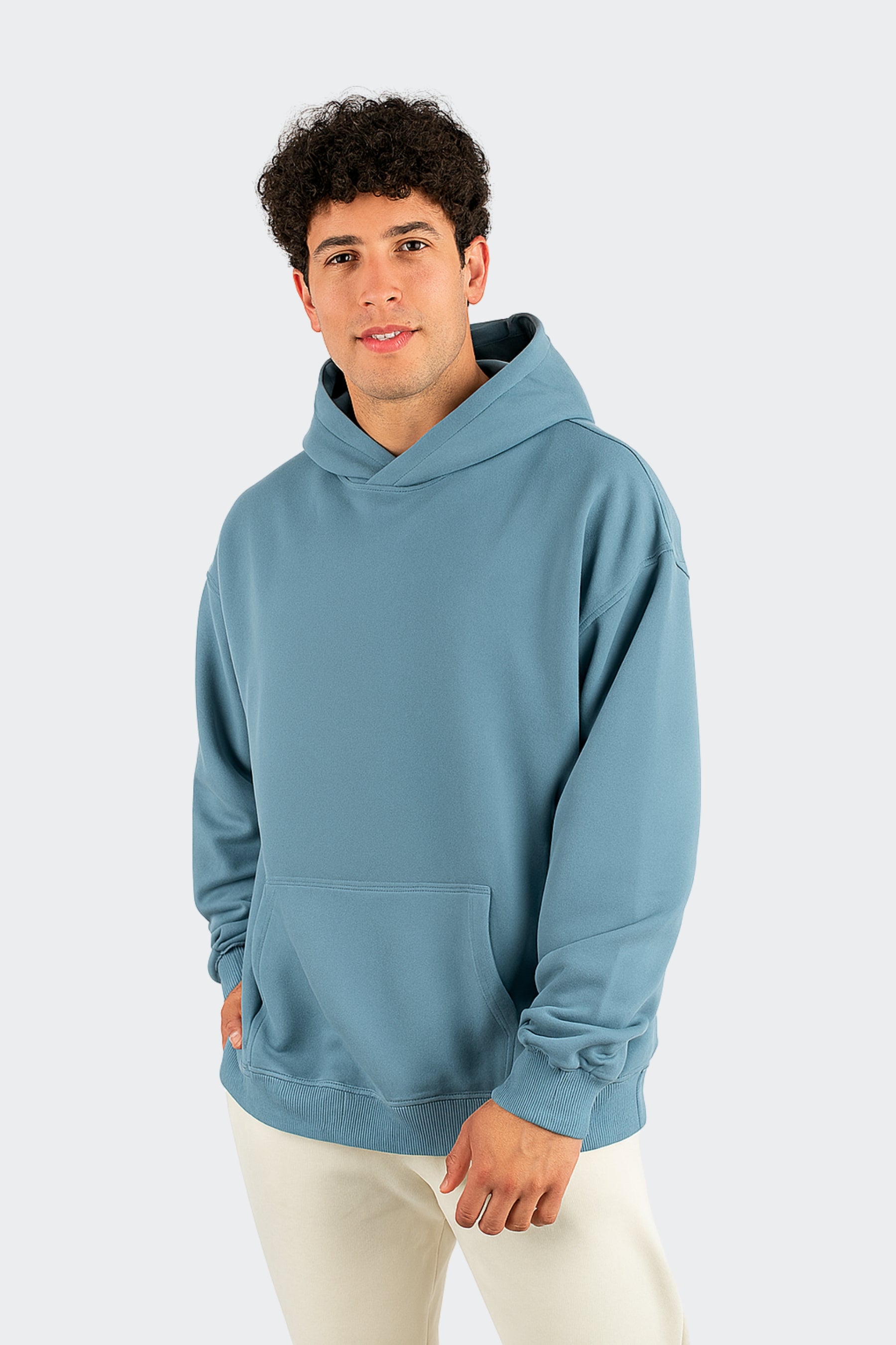 Sudadera de algodón orgánico - Azul acero