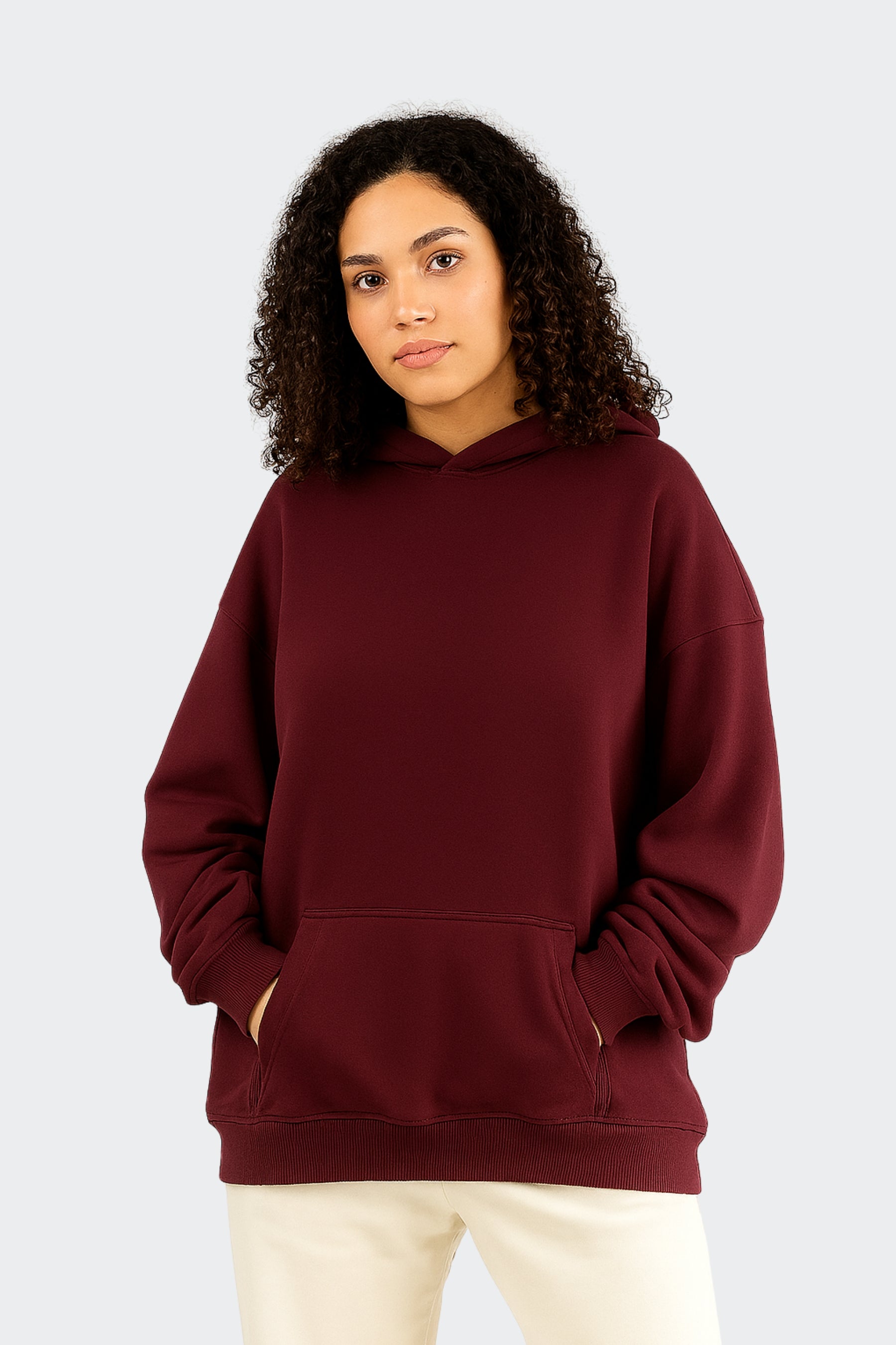 Sudadera de algodón orgánico mujer - Granate