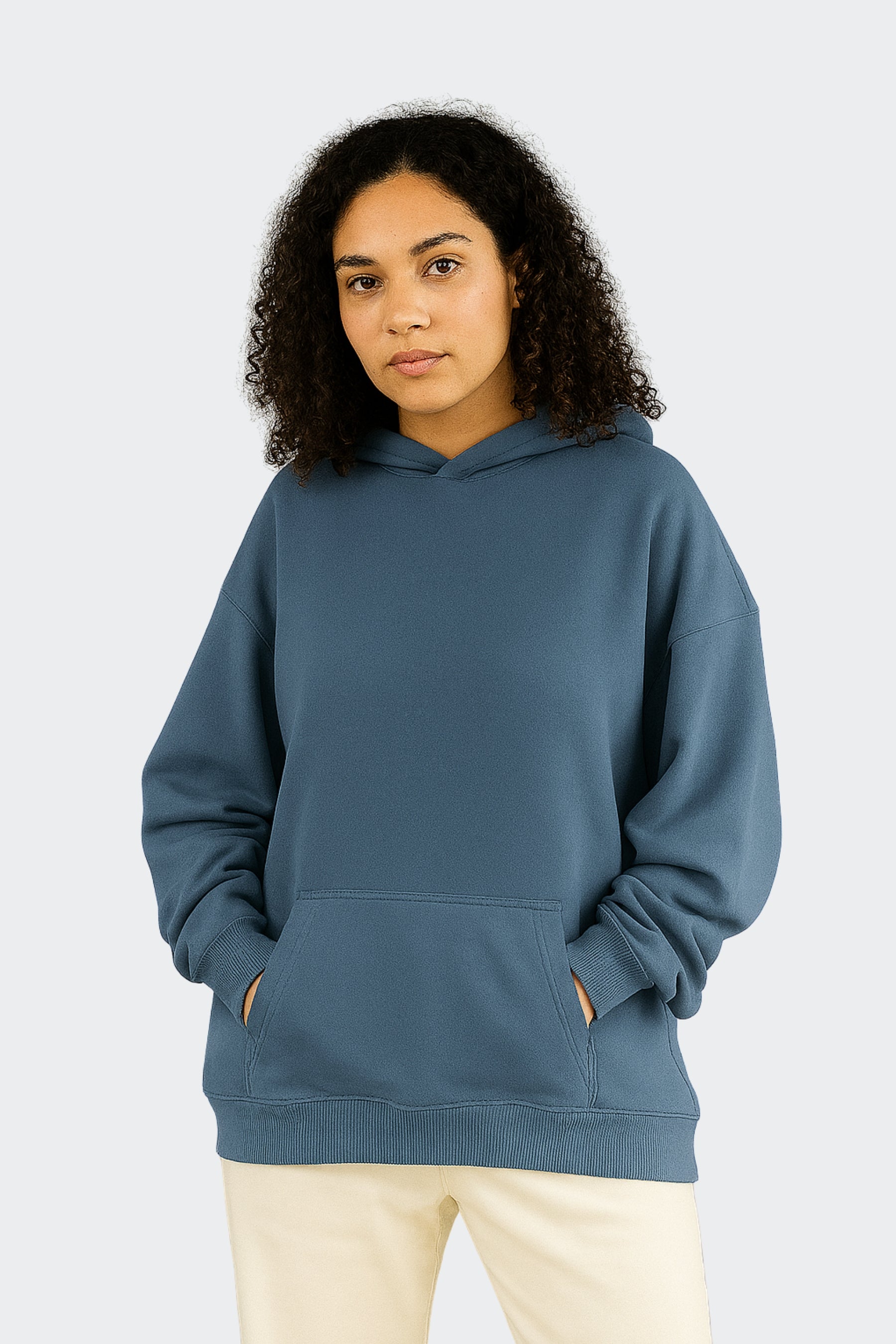 Sudadera de algodón orgánico mujer - Azul acero