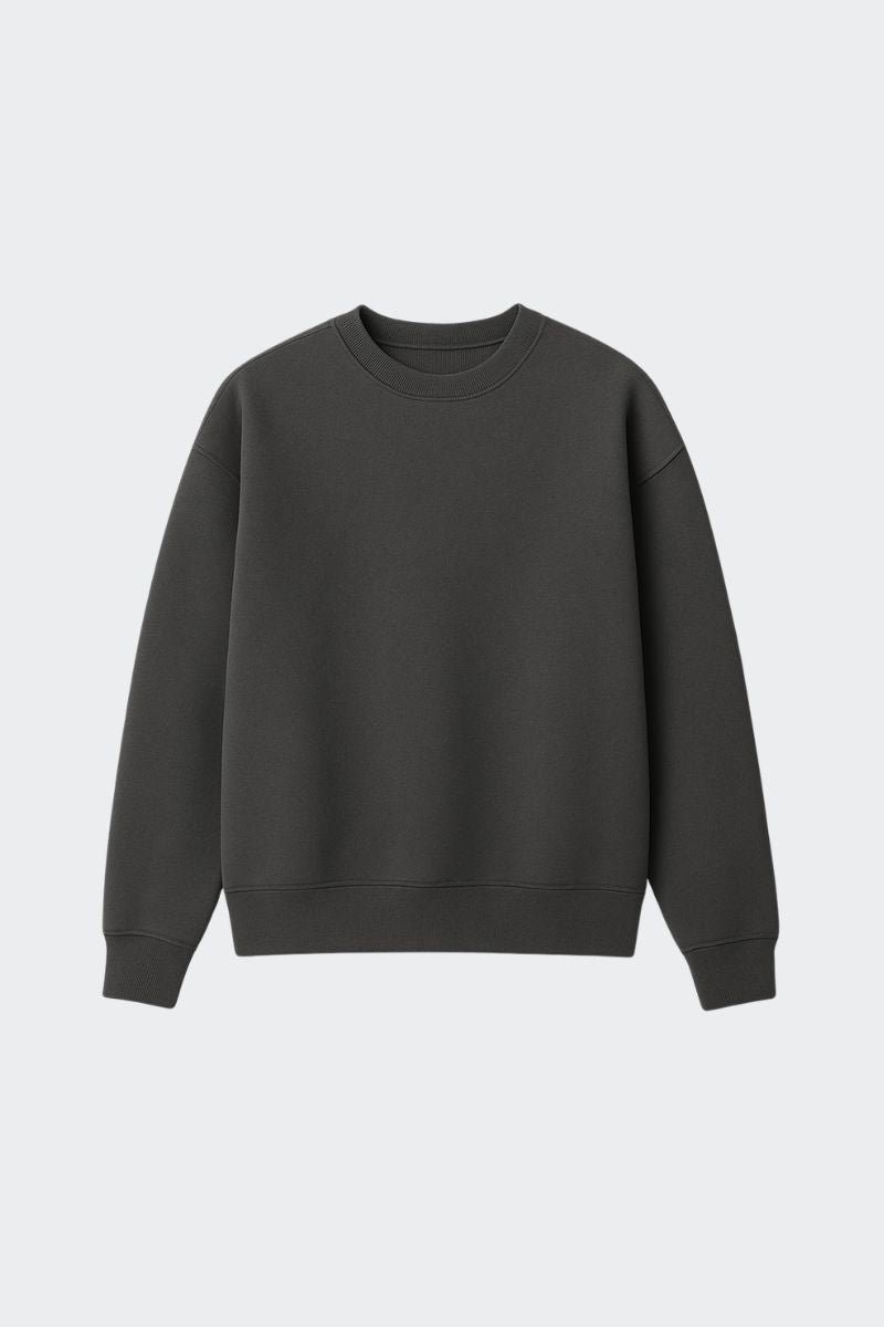 Sudadera mujer de algodón orgánico sin capucha - Ebony