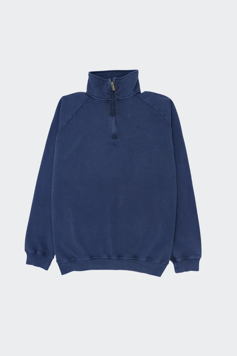 Sudadera half zip de algodón orgánico - Azul marino