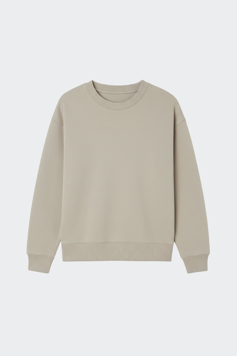 Sudadera mujer de algodón orgánico sin capucha - Arena