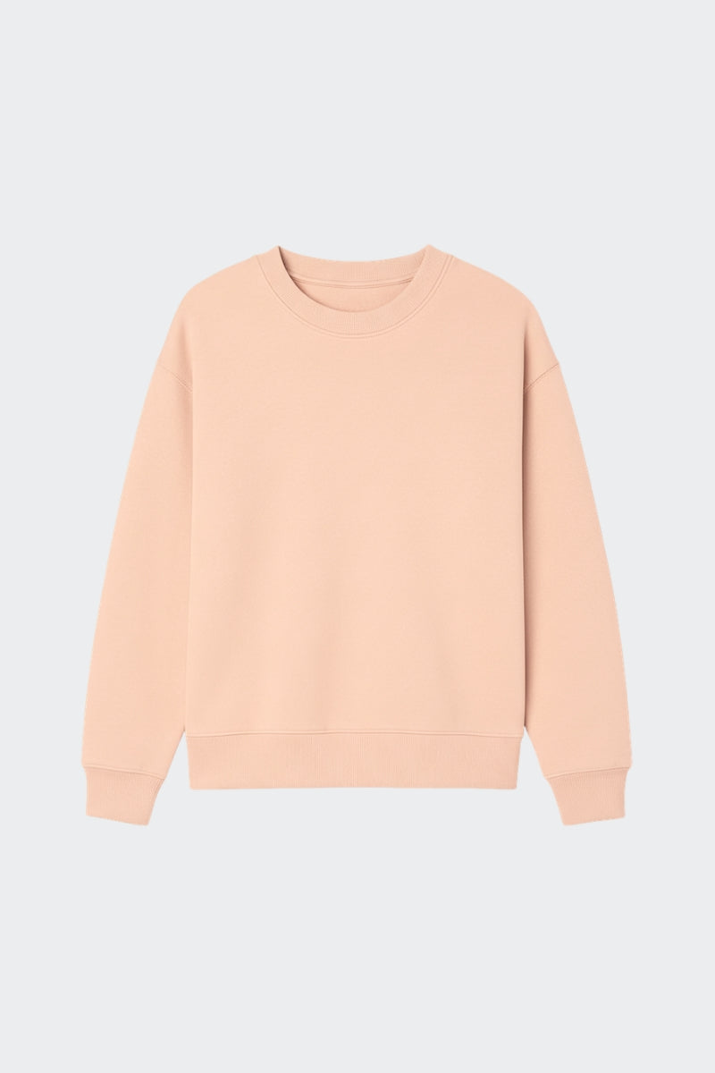 Sudadera mujer de algodón orgánico sin capucha - Pastel