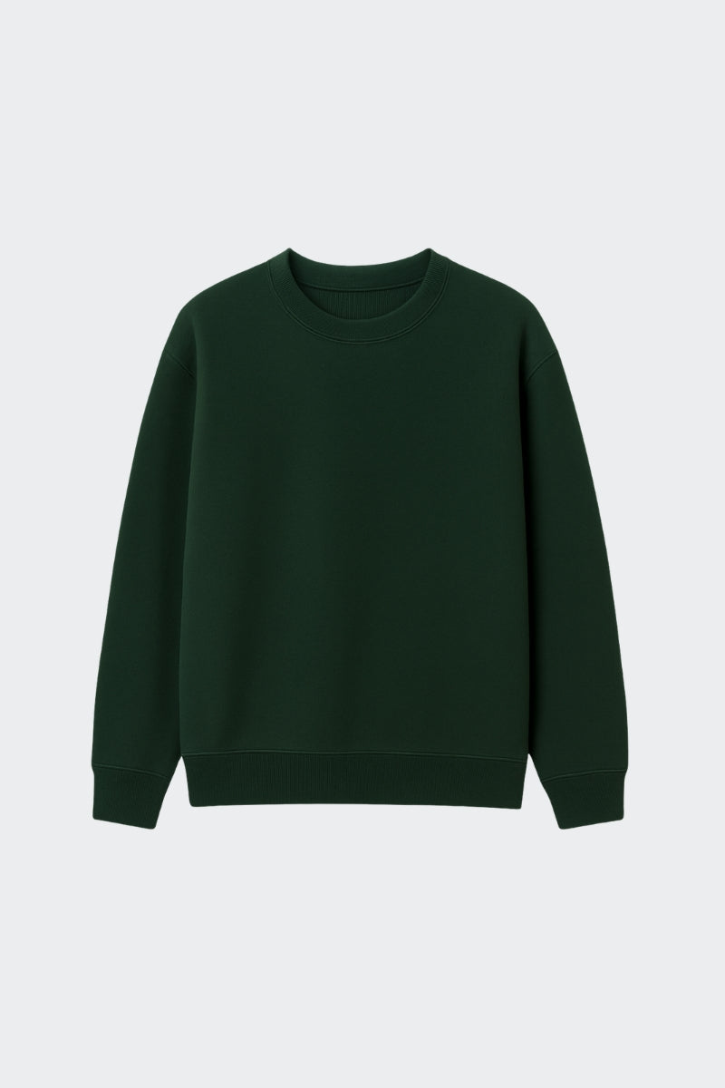 Sudadera mujer de algodón orgánico sin capucha - Verde pino