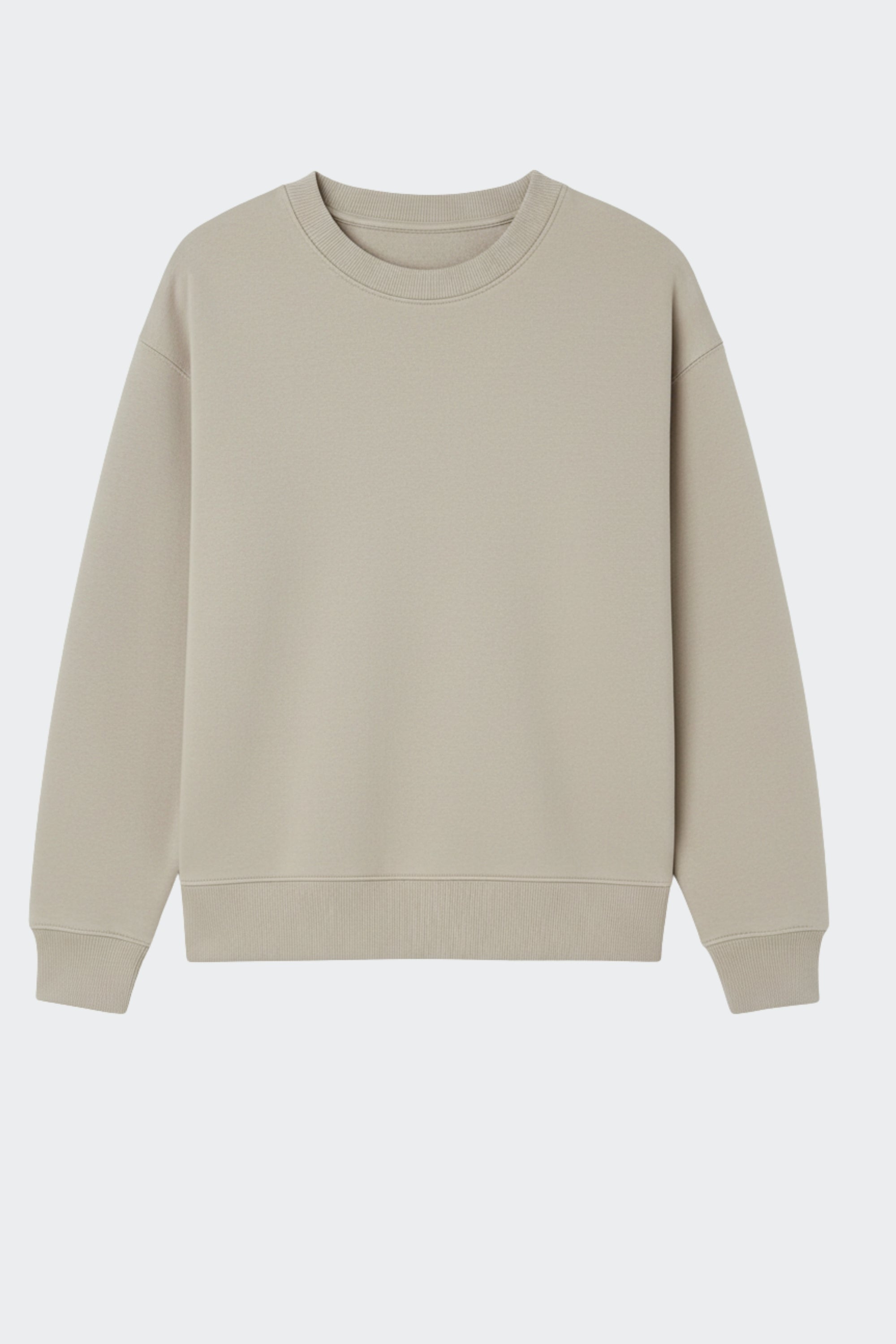 Sudadera de algodón orgánico sin capucha - Arena