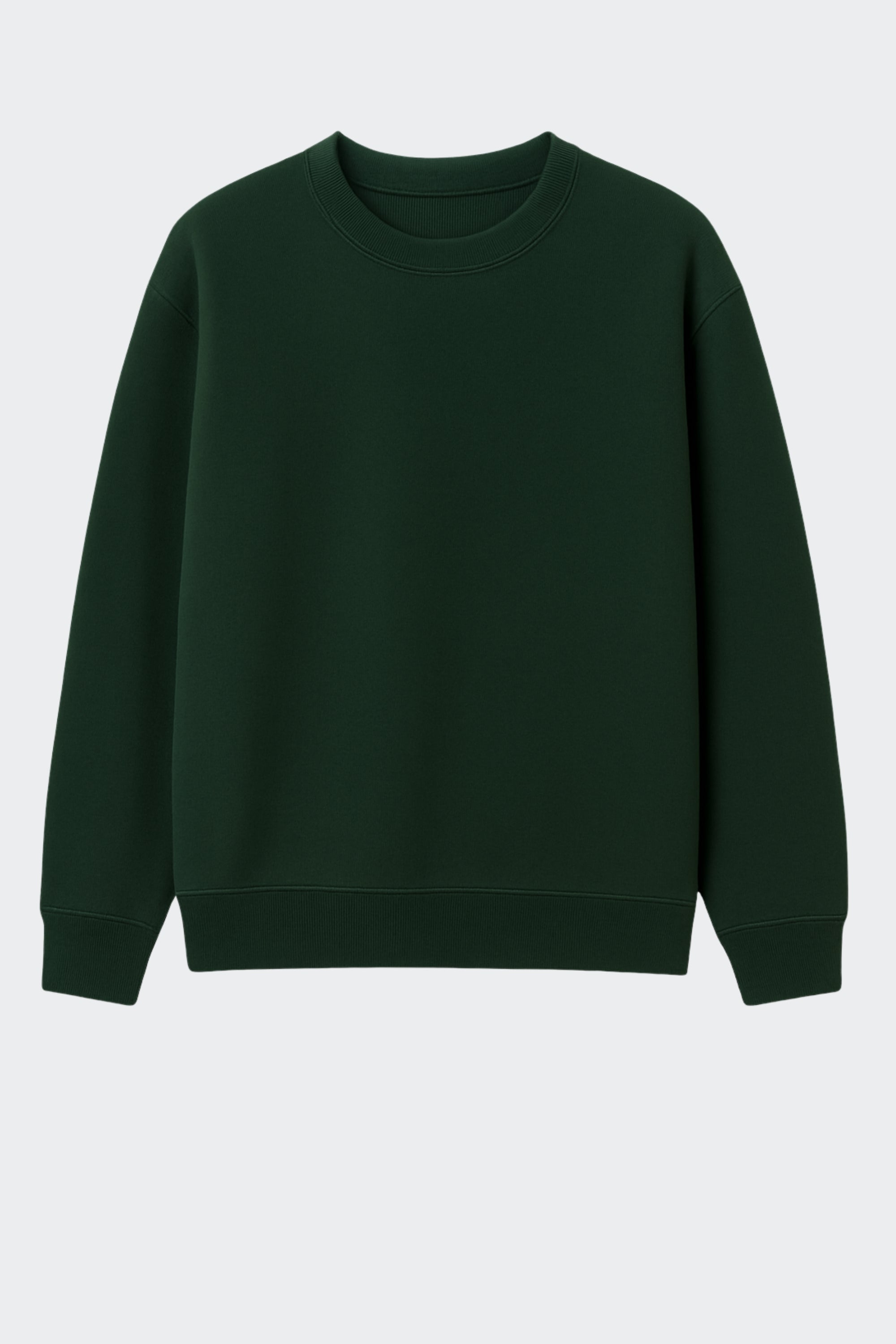 Sudadera de algodón orgánico sin capucha - Verde pino