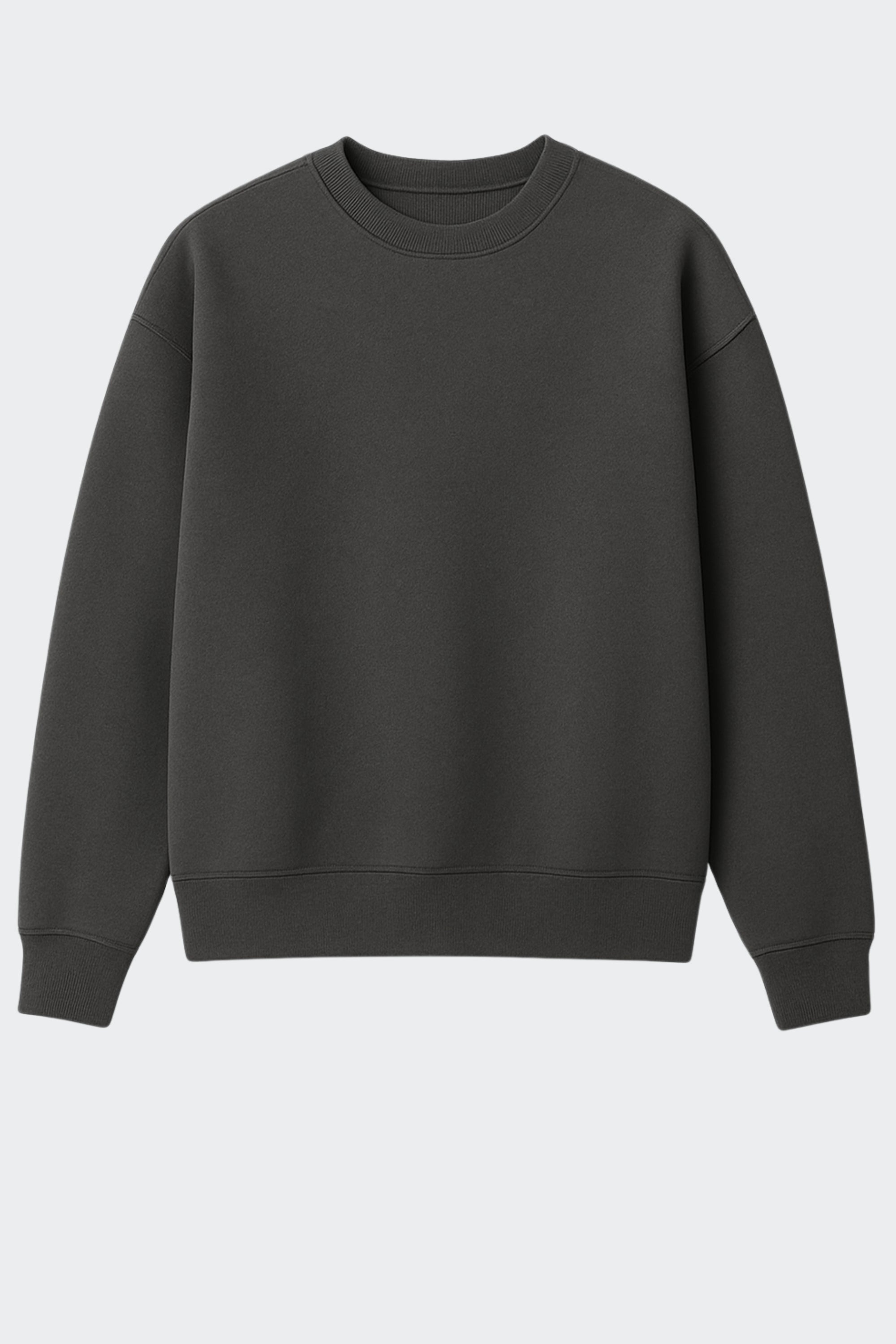 Sudadera de algodón orgánico sin capucha - Ebony