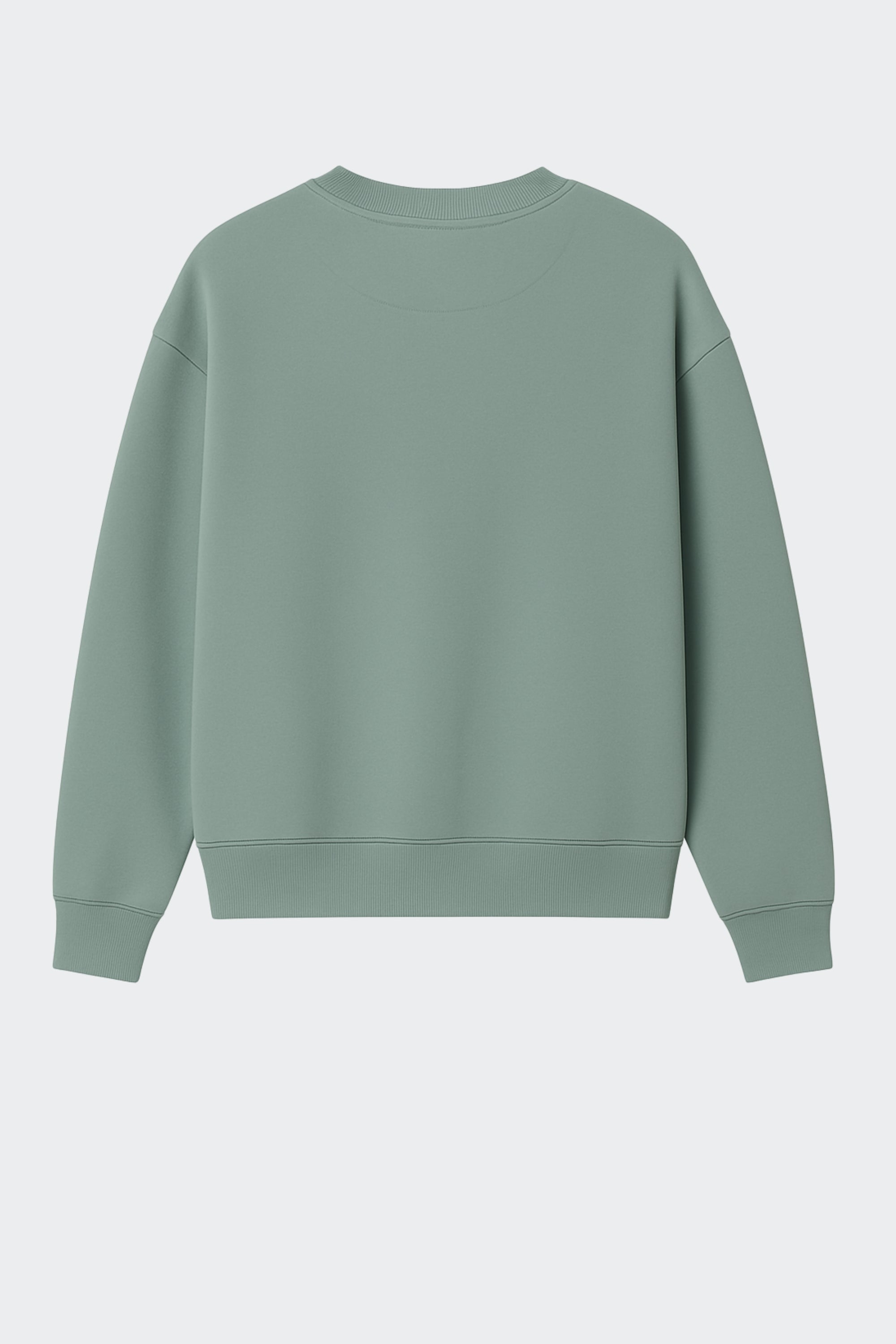 Sudadera de algodón orgánico sin capucha - Verde oliva