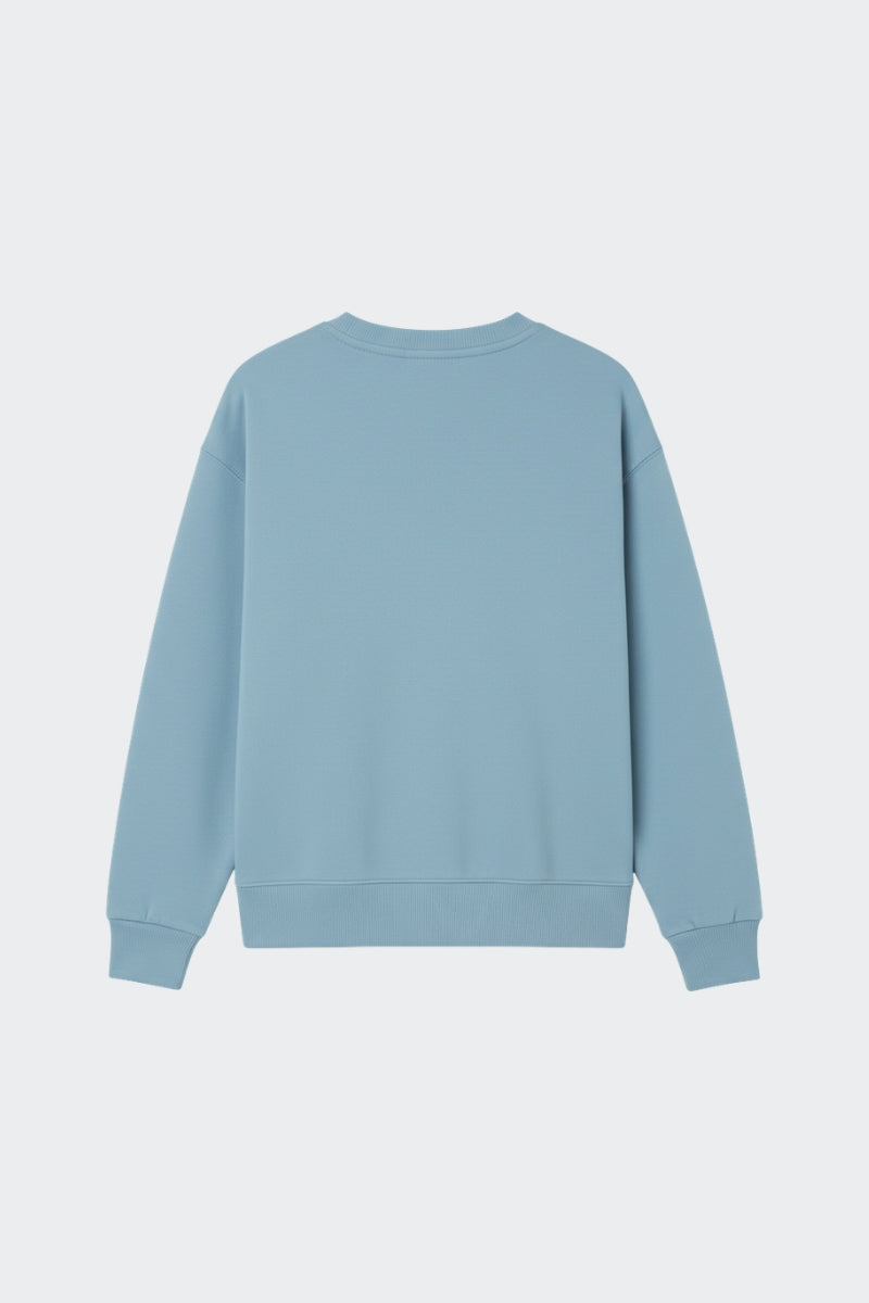 Sudadera mujer de algodón orgánico sin capucha - Celeste