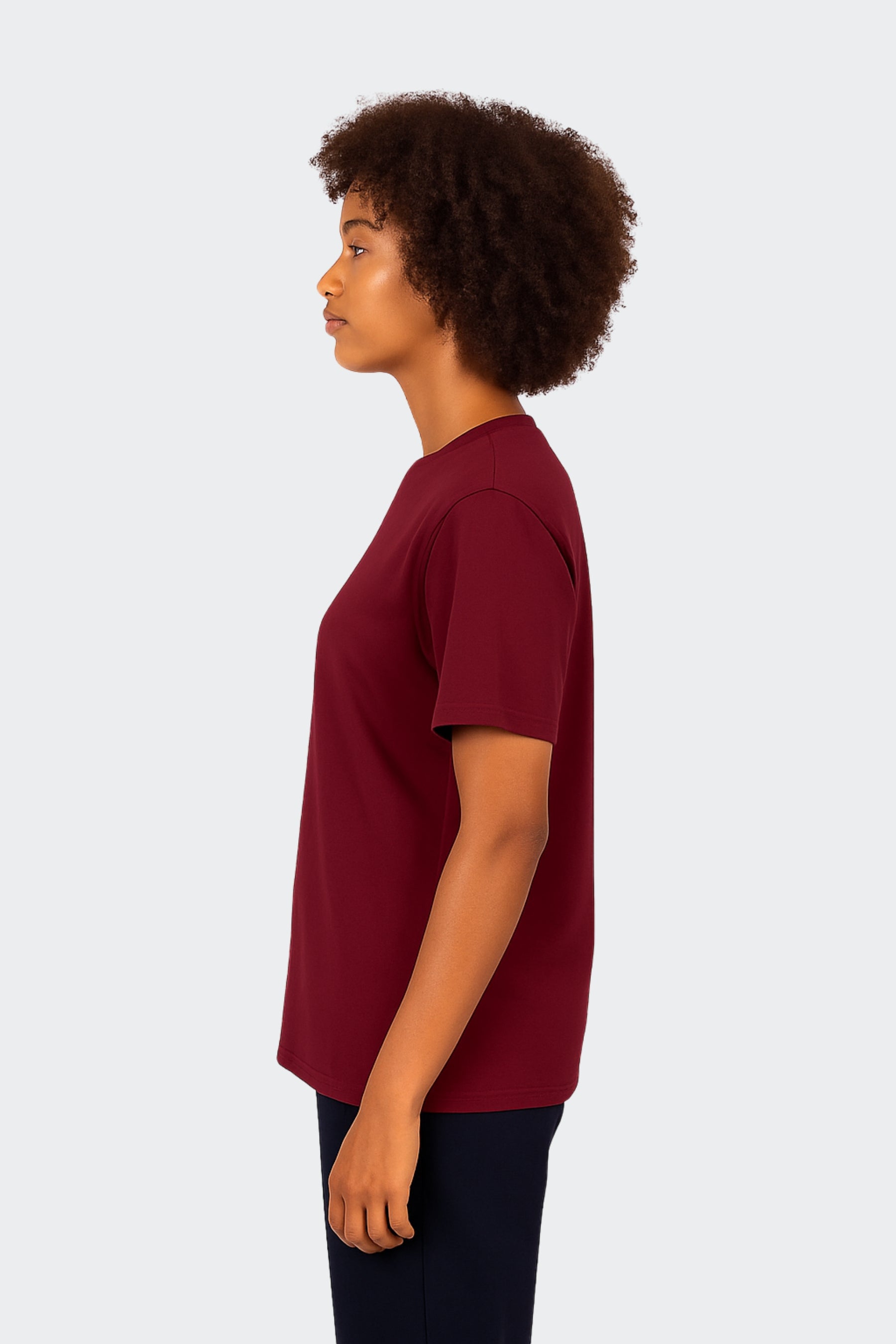 Camiseta de algodón orgánico mujer - Granate