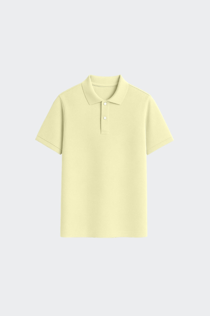 Polo de algodón orgánico - Amarillo Crema