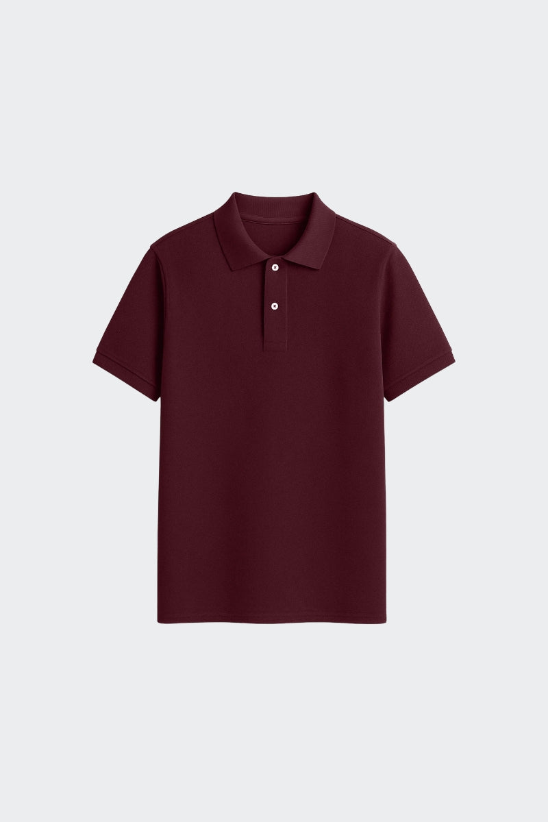 Polo de algodón orgánico - Granate