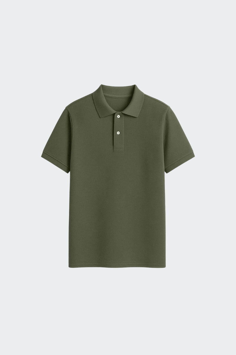 Polo de algodón orgánico - Verde Oliva