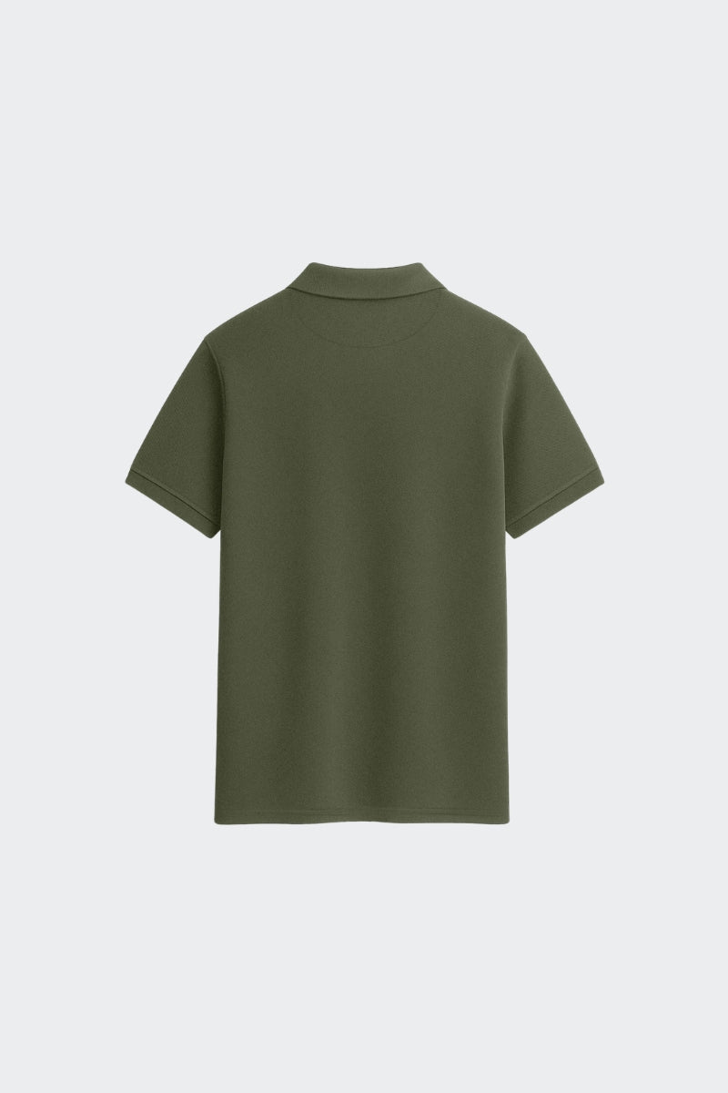 Polo de algodón orgánico - Verde Oliva