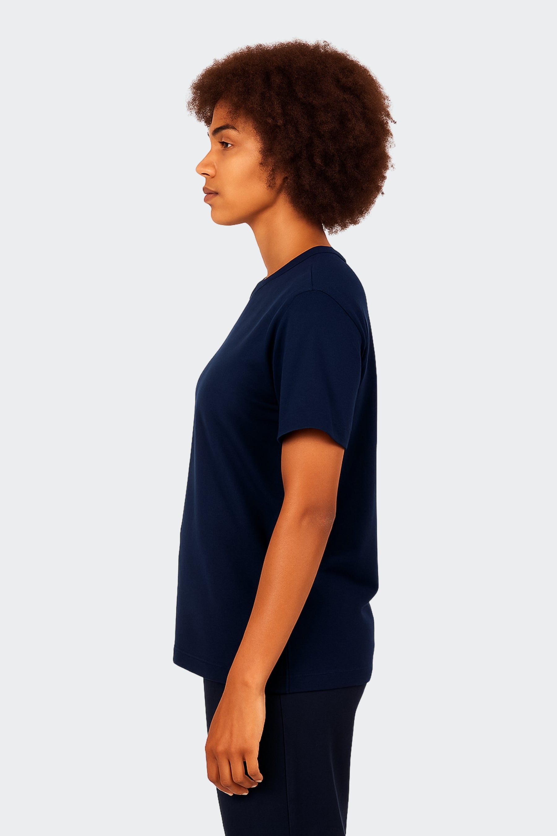 Camiseta de algodón orgánico mujer - Azul Marino