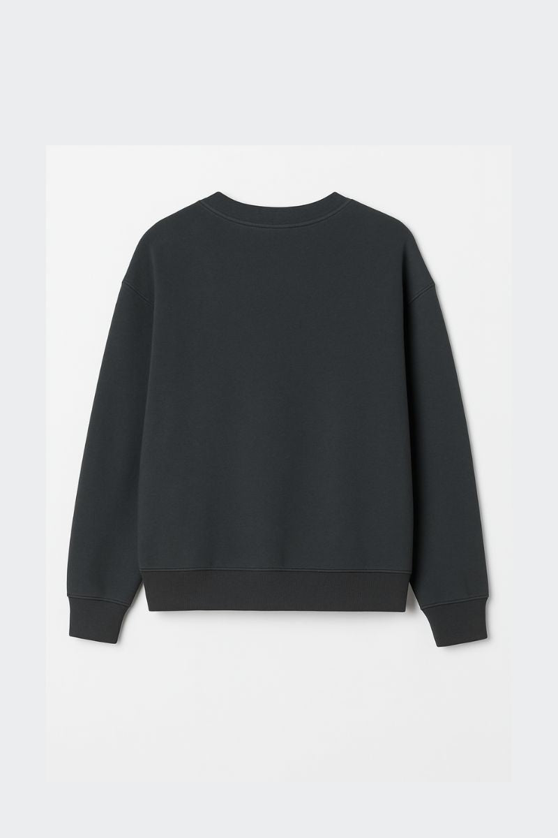 Sudadera mujer de algodón orgánico sin capucha - Ebony