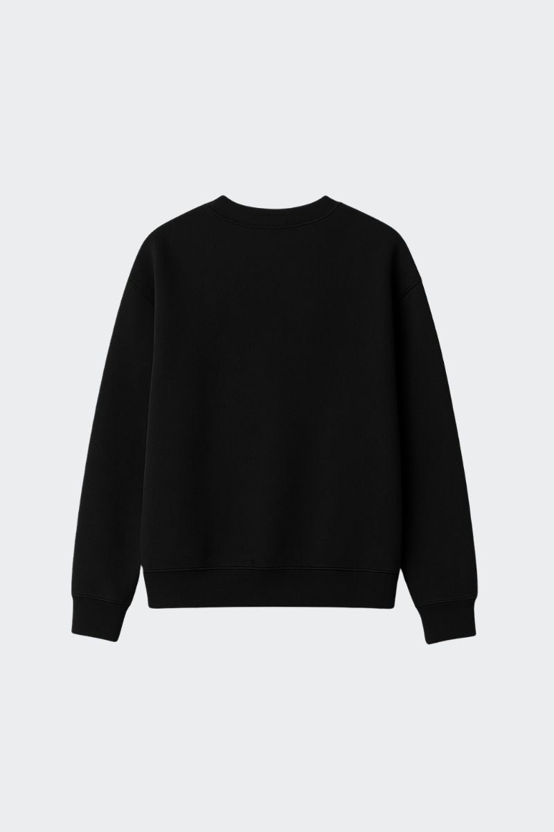 Sudadera mujer de algodón orgánico sin capucha - Negro