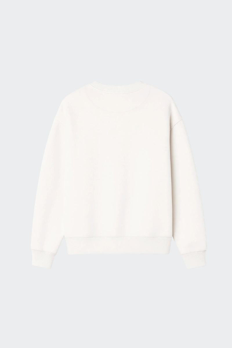 Sudadera mujer de algodón orgánico sin capucha - Crudo