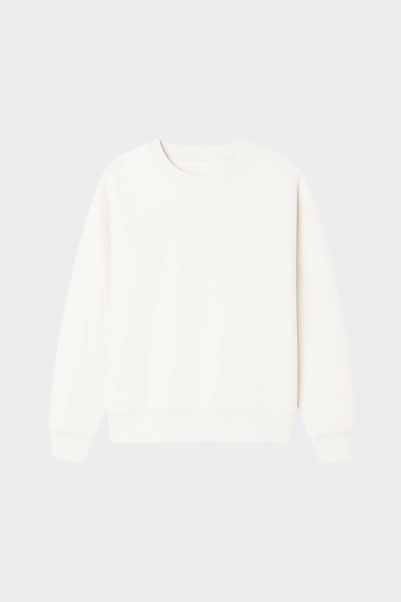 Sudadera mujer de algodón orgánico sin capucha - Crudo