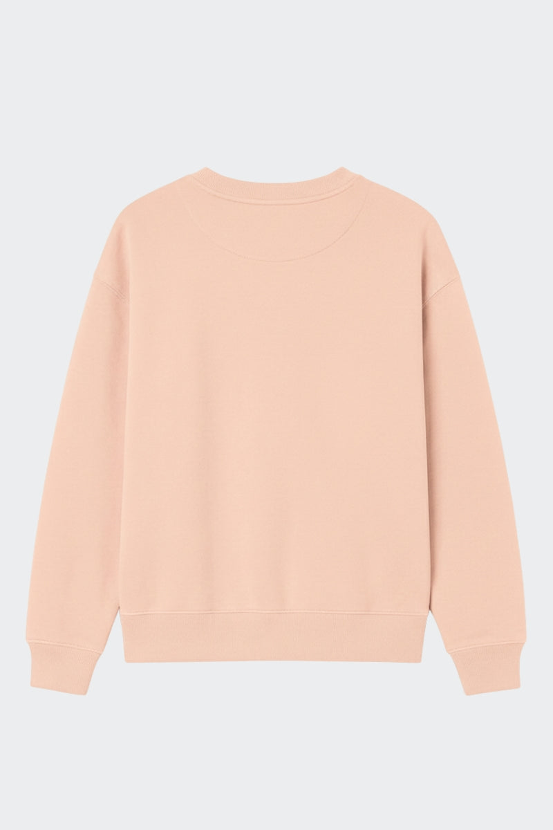 Sudadera mujer de algodón orgánico sin capucha - Pastel