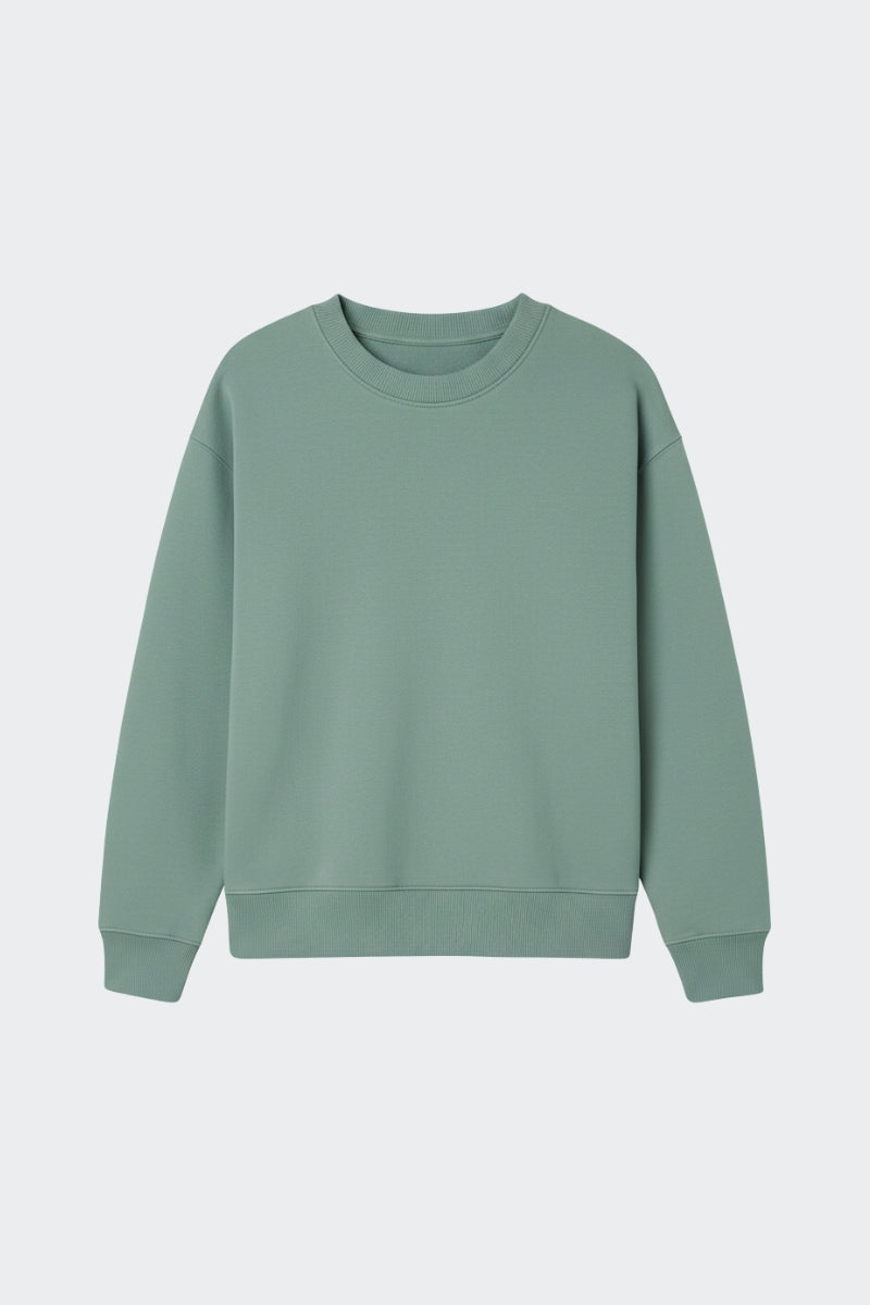 Sudadera mujer de algodón orgánico sin capucha - Verde oliva