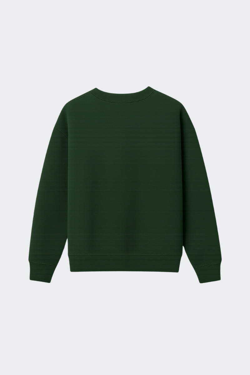 Sudadera de algodón orgánico sin capucha - Verde pino