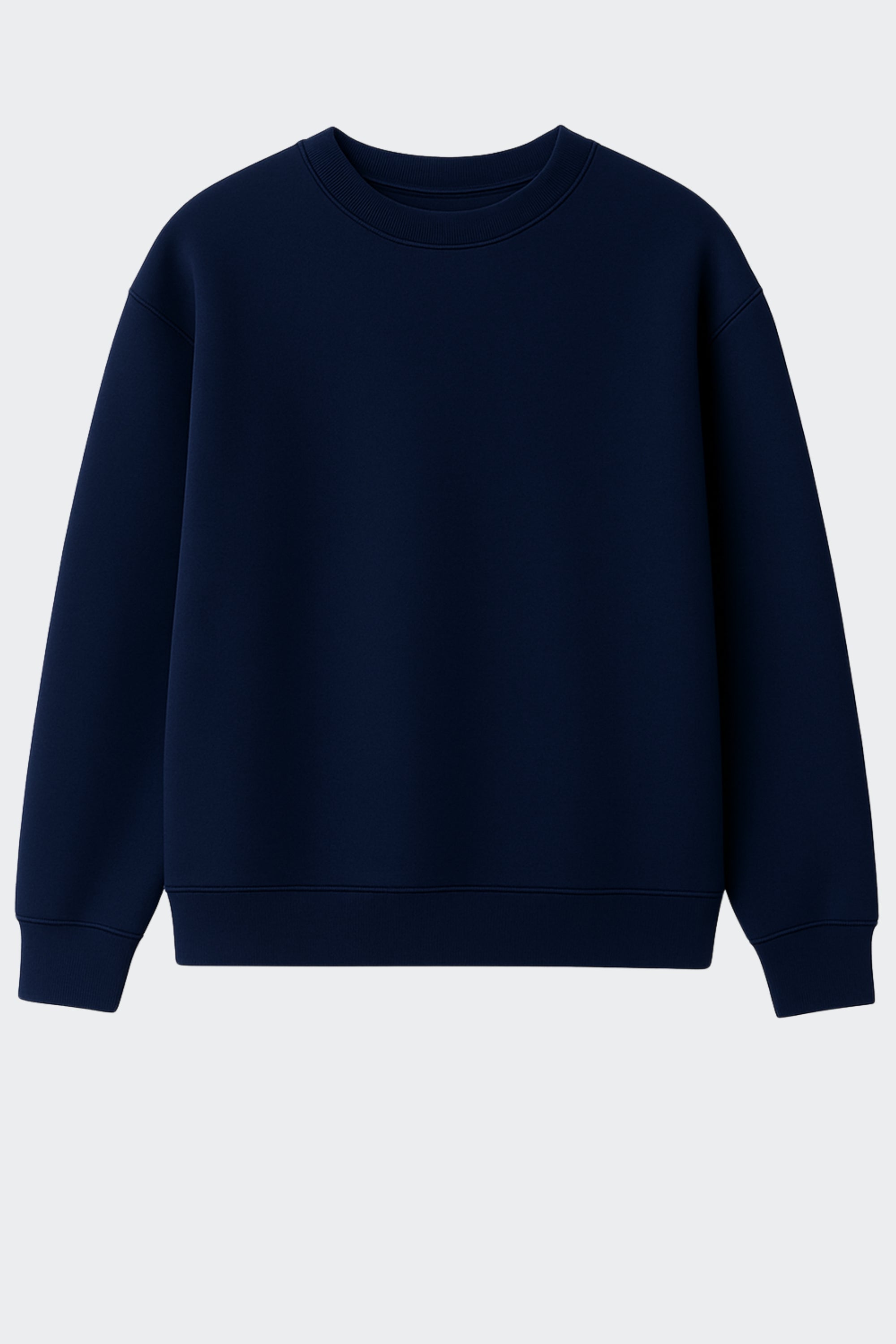 Sudadera de algodón orgánico sin capucha - Azul marino