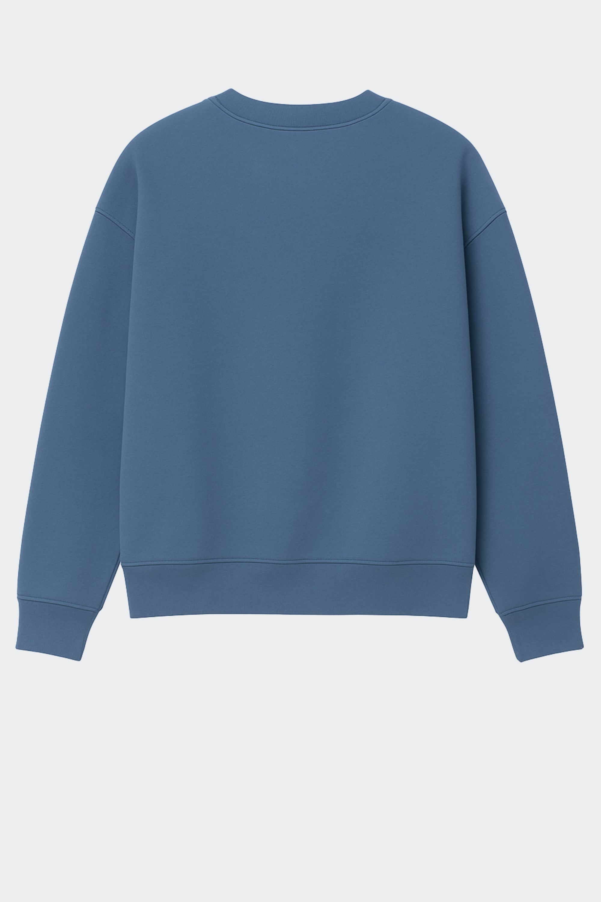 Sudadera de algodón orgánico sin capucha - Azul acero