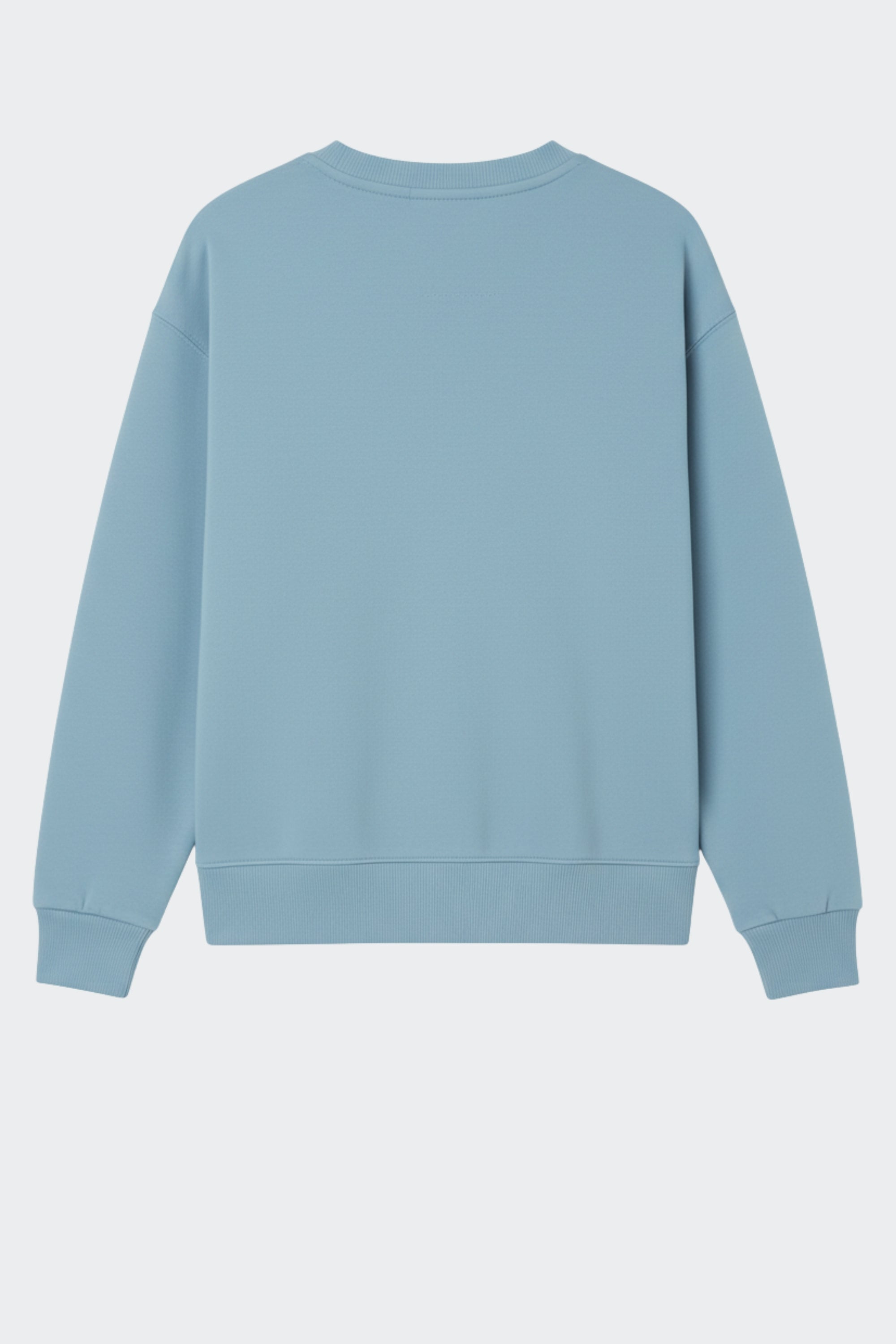 Sudadera de algodón orgánico sin capucha - Celeste