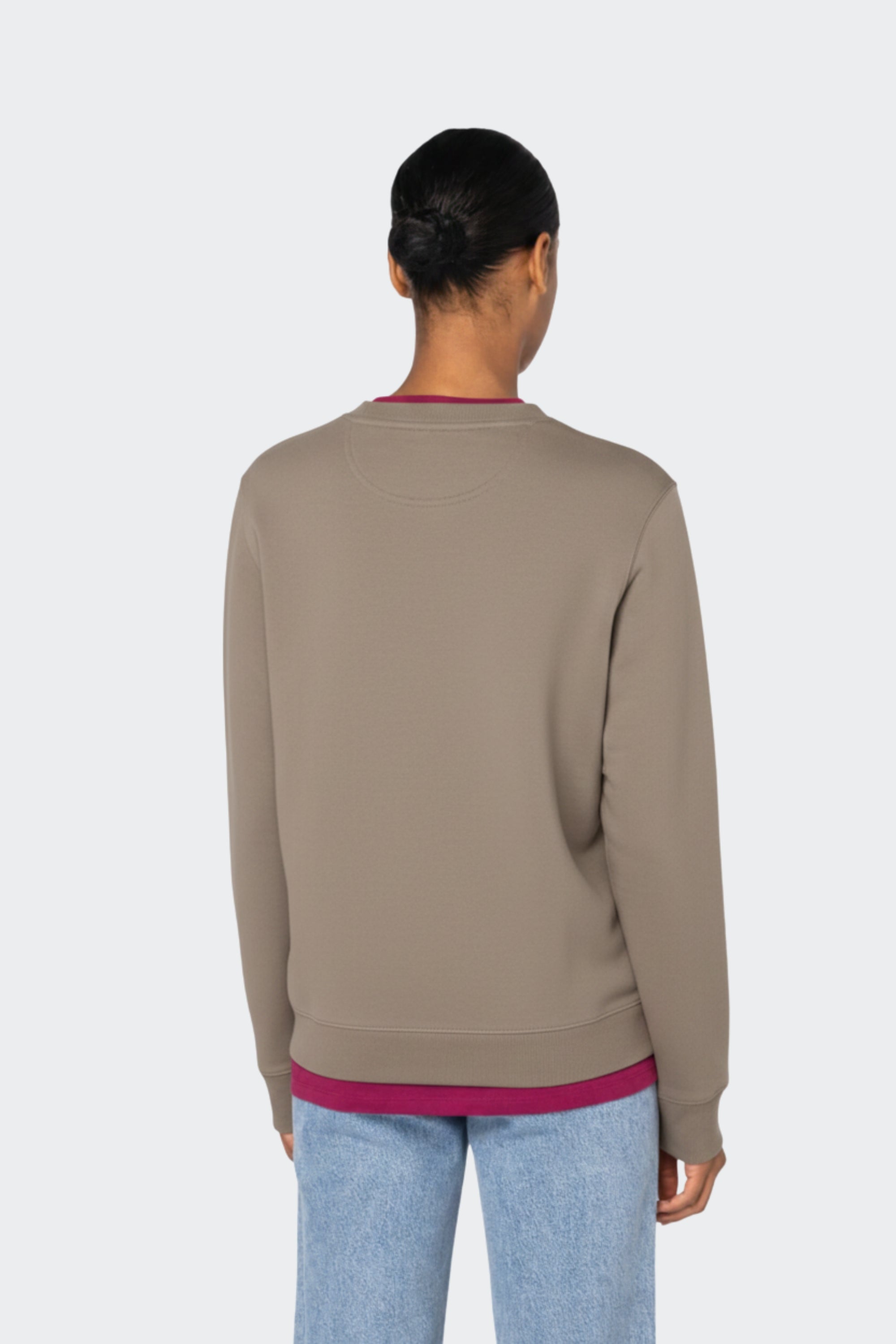 Sudadera mujer de algodón orgánico sin capucha - Arena