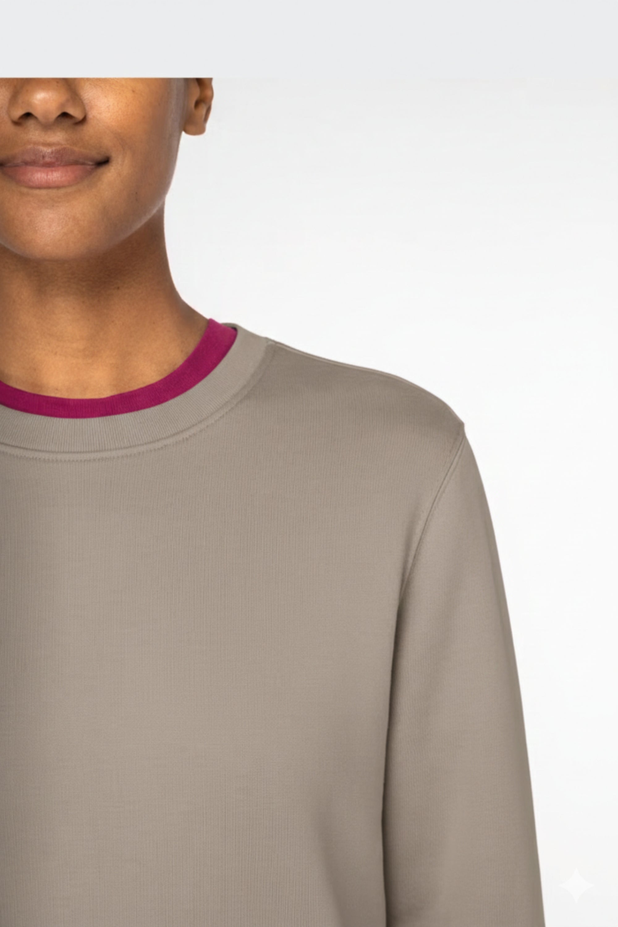 Sudadera mujer de algodón orgánico sin capucha - Arena