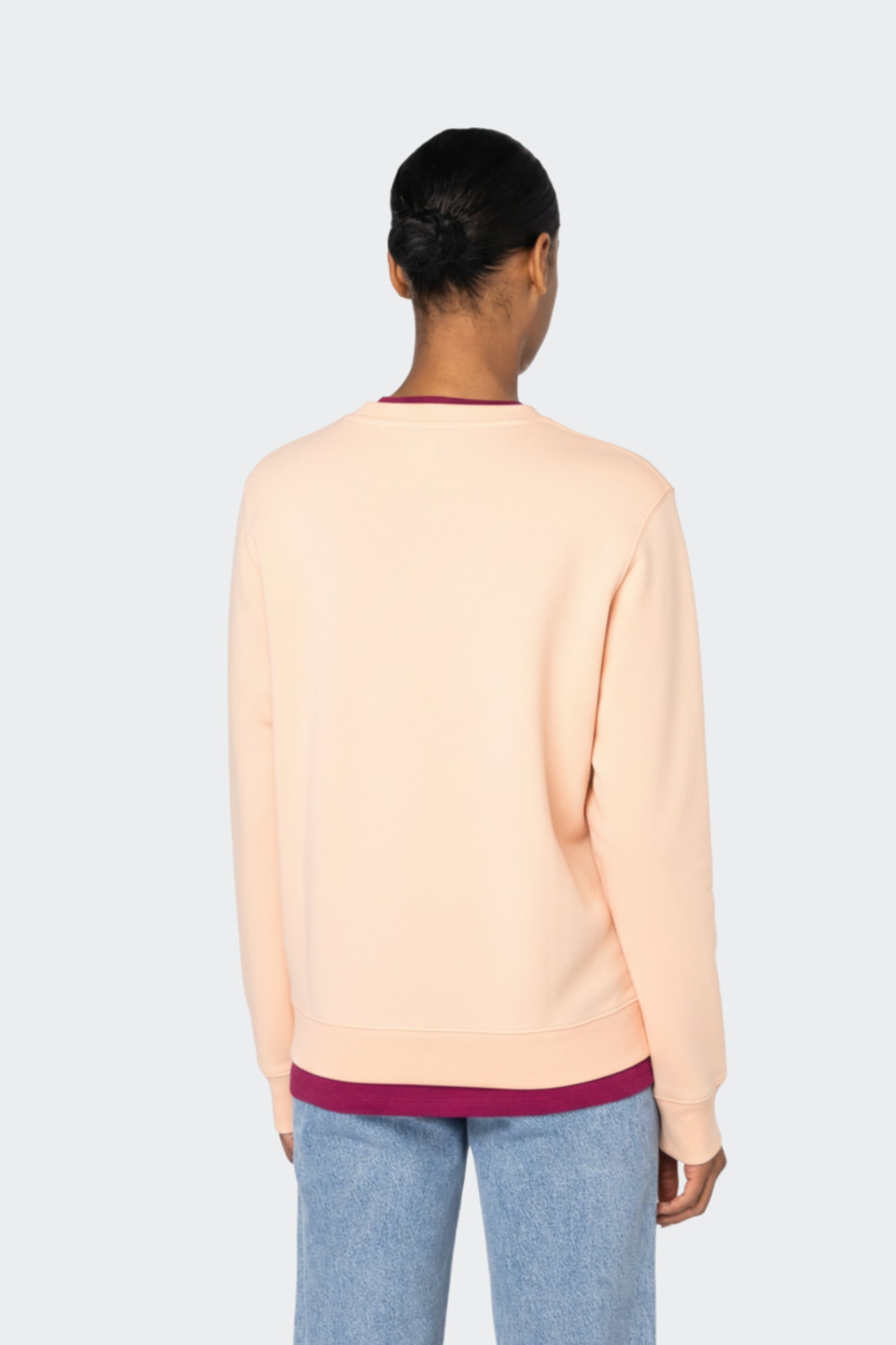 Sudadera mujer de algodón orgánico sin capucha - Pastel