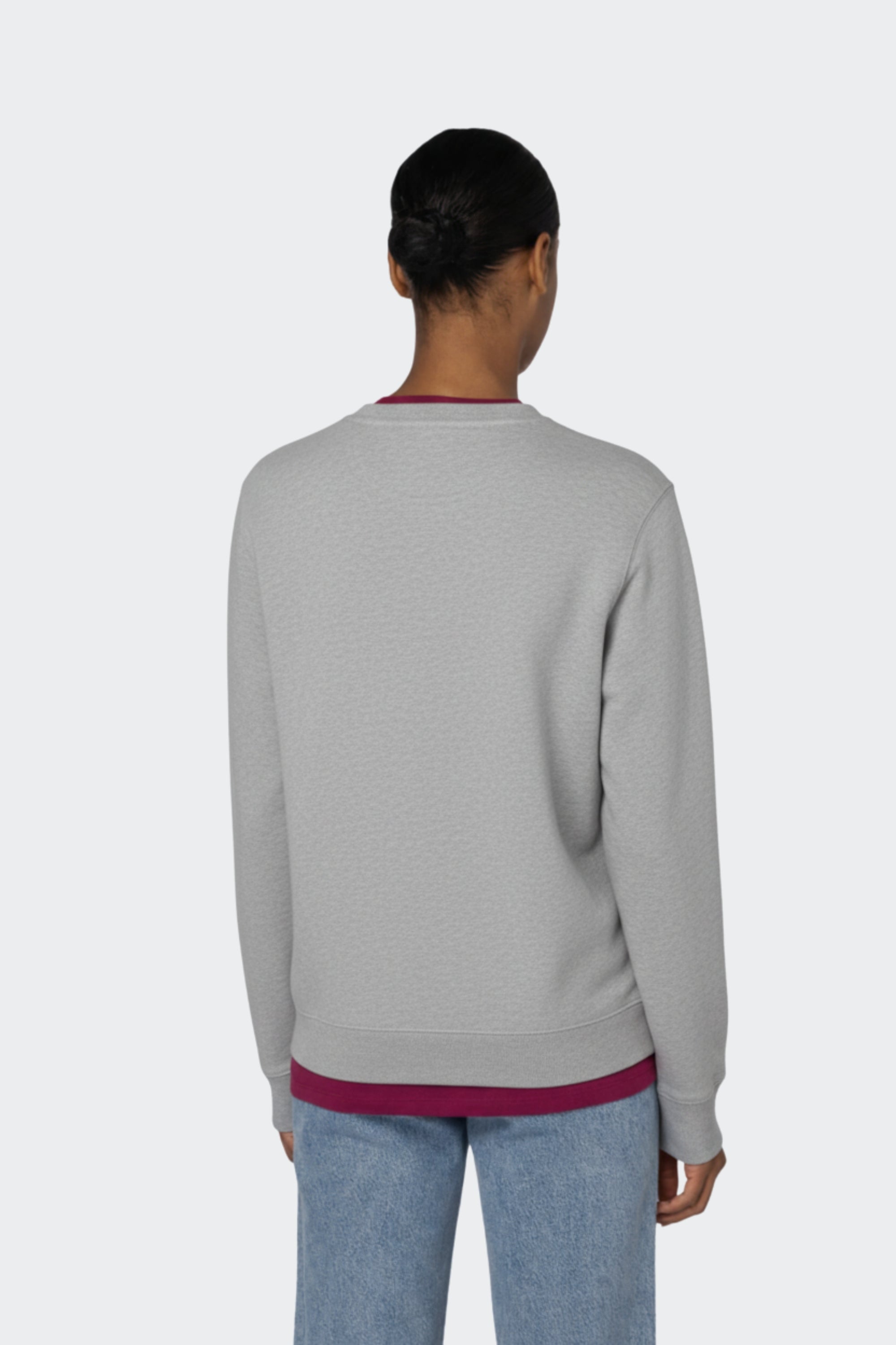 Sudadera mujer de algodón orgánico sin capucha - Gris