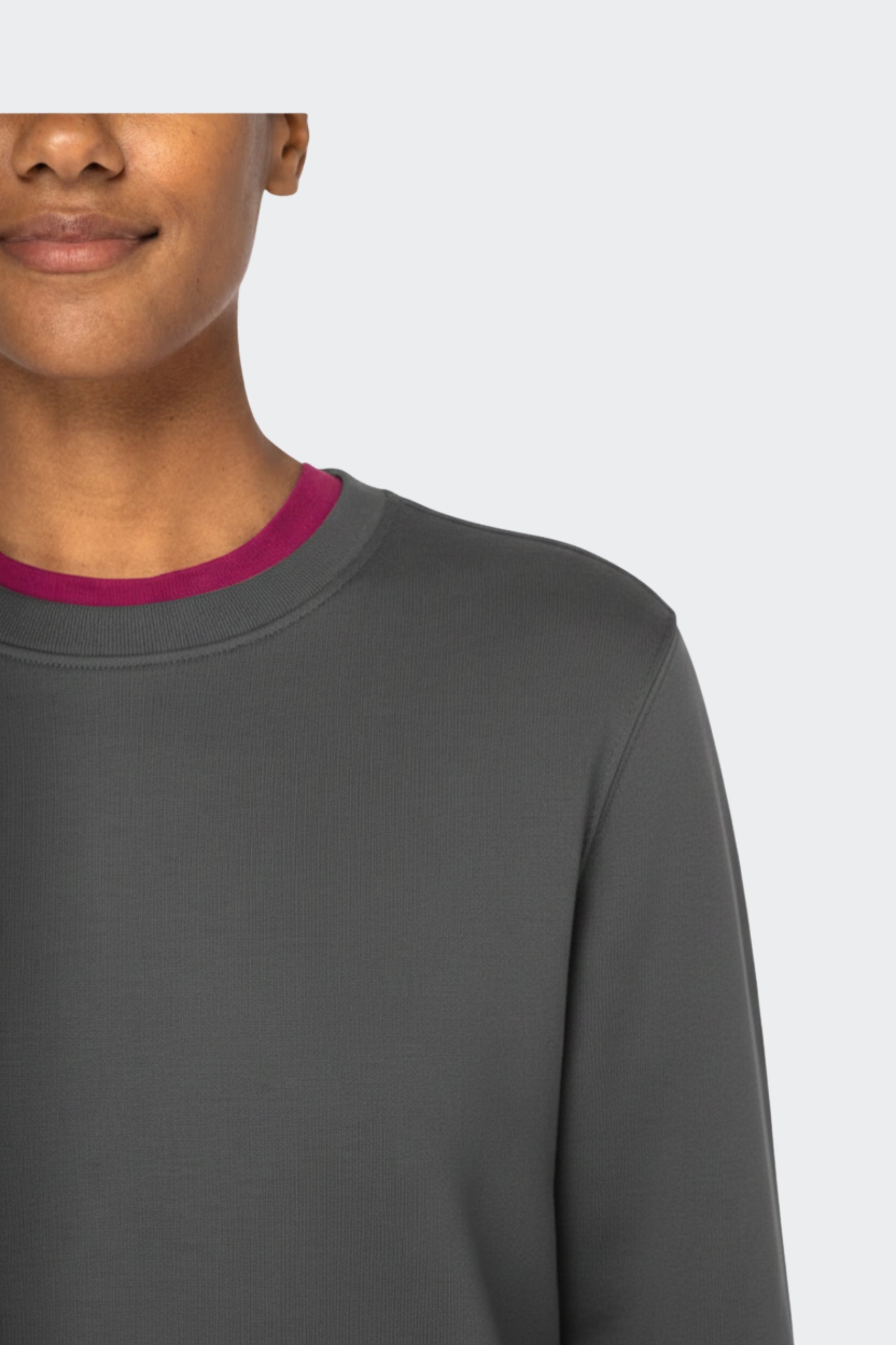 Sudadera mujer de algodón orgánico sin capucha - Ebony