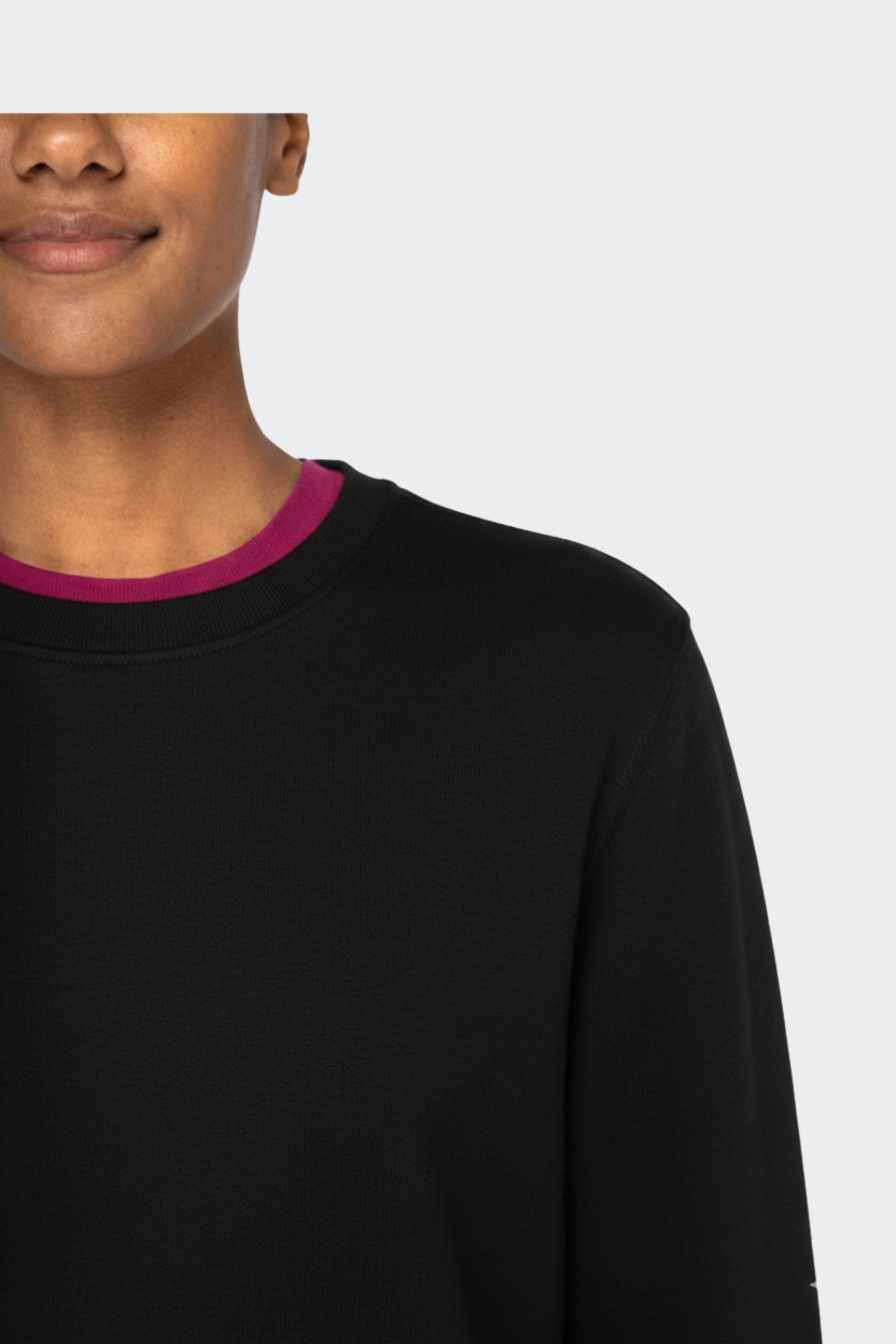 Sudadera mujer de algodón orgánico sin capucha - Negro